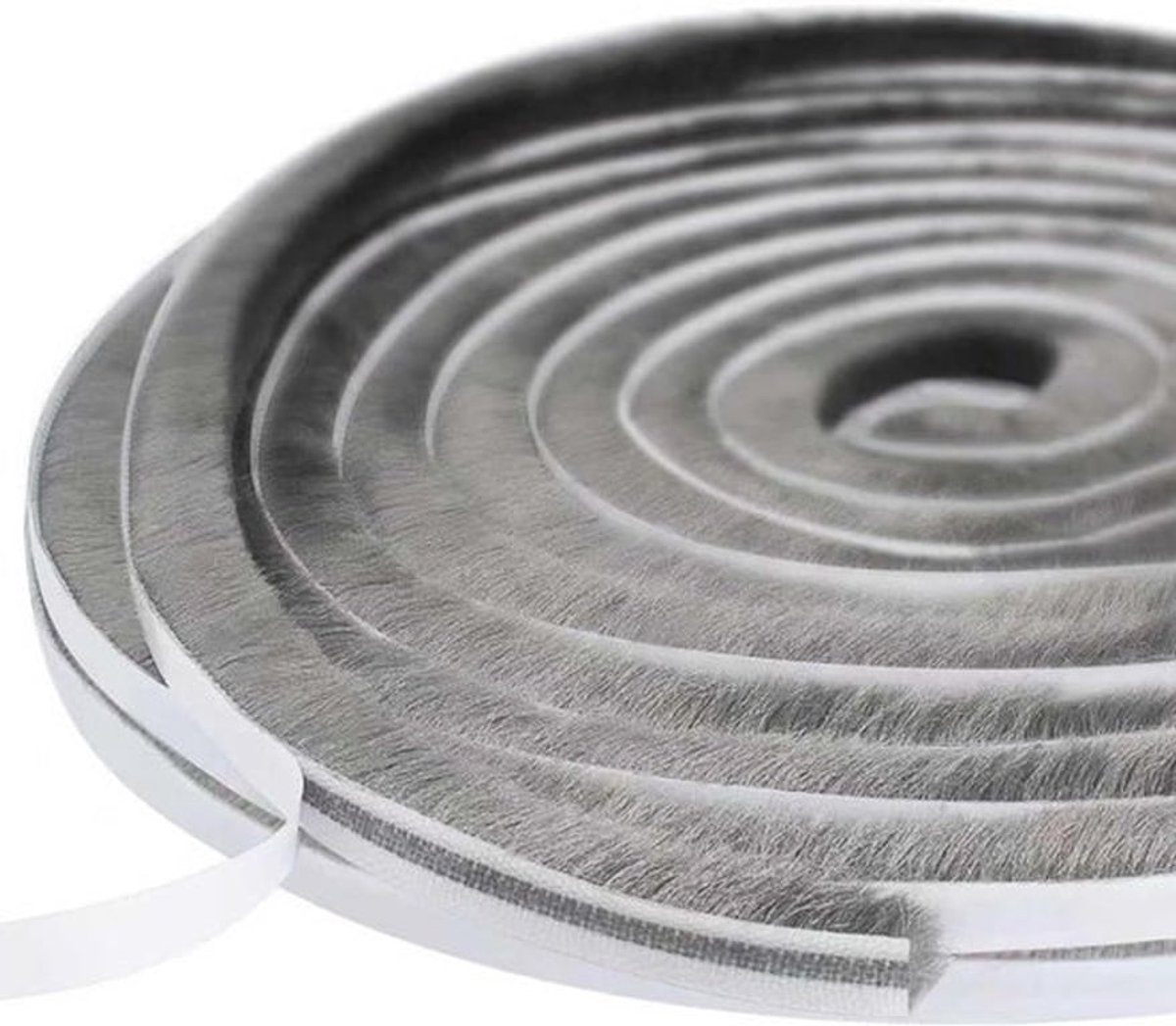SnelShoppen - Zelfklevende Borstels tochtstrip 10m x 9mm x 5mm Grijs | Tochtstopper voor Schuiframen en Buitendeuren, Water- en Stofbestendig
