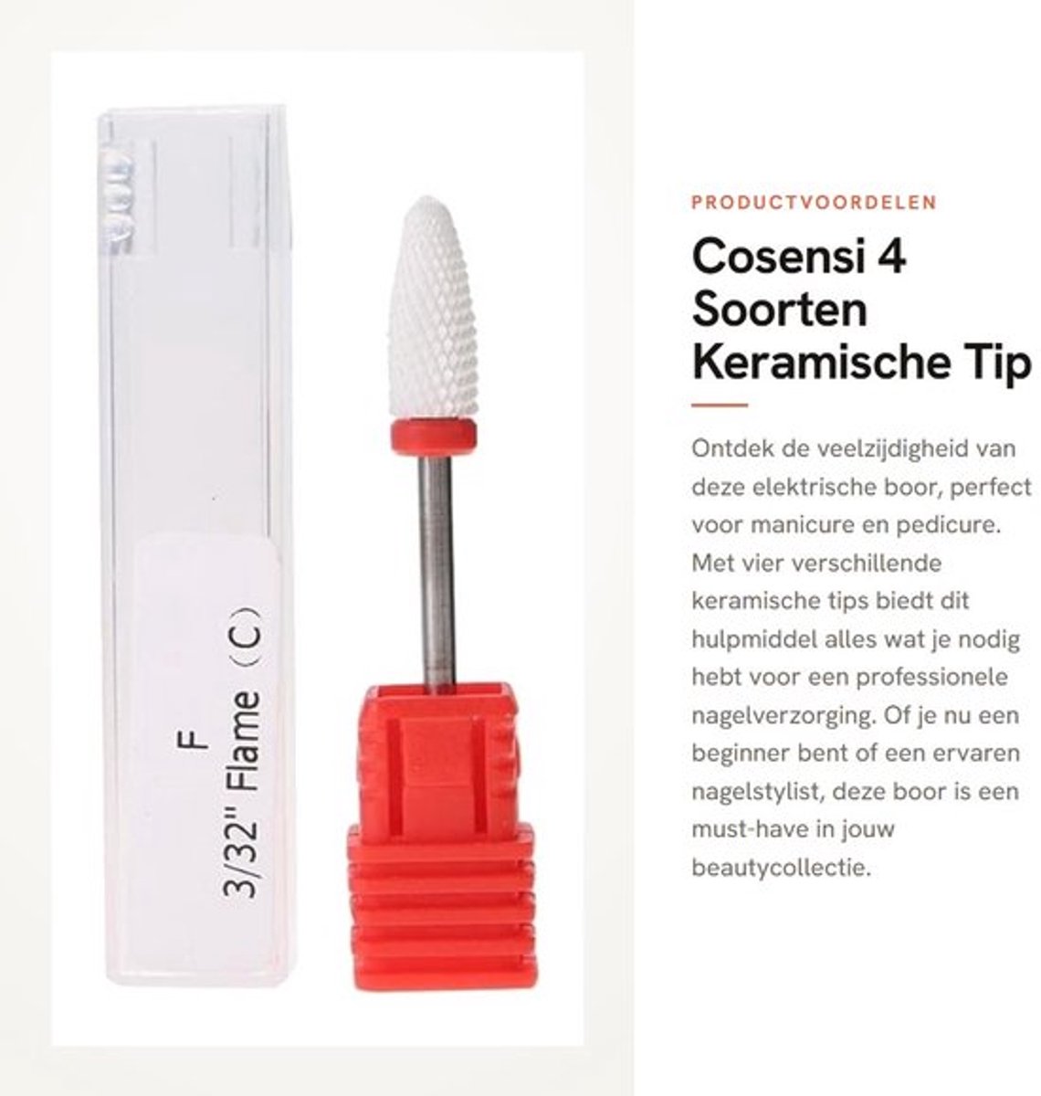 4 Soorten Keramische Tip - Elektrische Boor - Ideaal voor Nail Art - Compact Formaat - Manicure en Pedicure Tool - Voor Professioneel Geb...