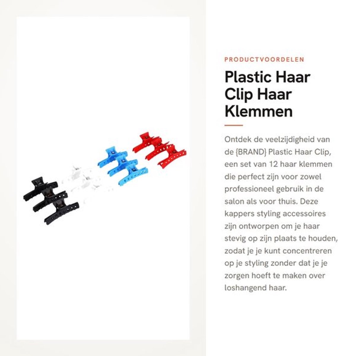 Haarclip 12 Stuks - Salon Klemmen - Haarspeld - Kappers Accessoires - Styling Gereedschap - Perfect voor Haarkleuring - Haarklem