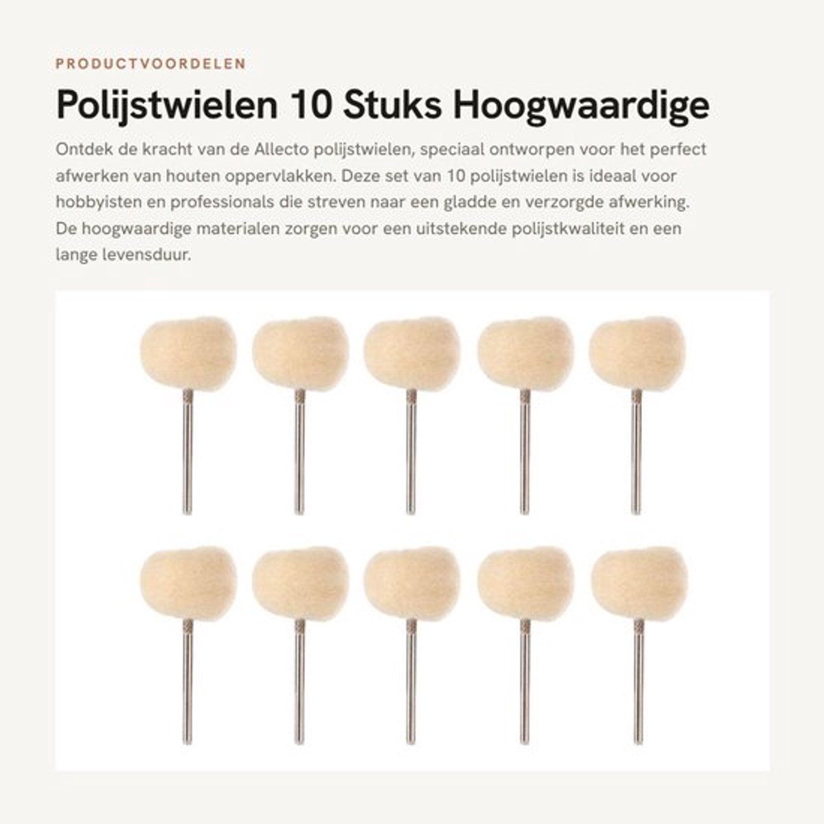 Polijstwielen - 10 Stuks - Hoogwaardige Polijsting - 2.35 mm - Ultra Fijn - Voor Mini Boormachine - Ideaal voor Houtbewerking
