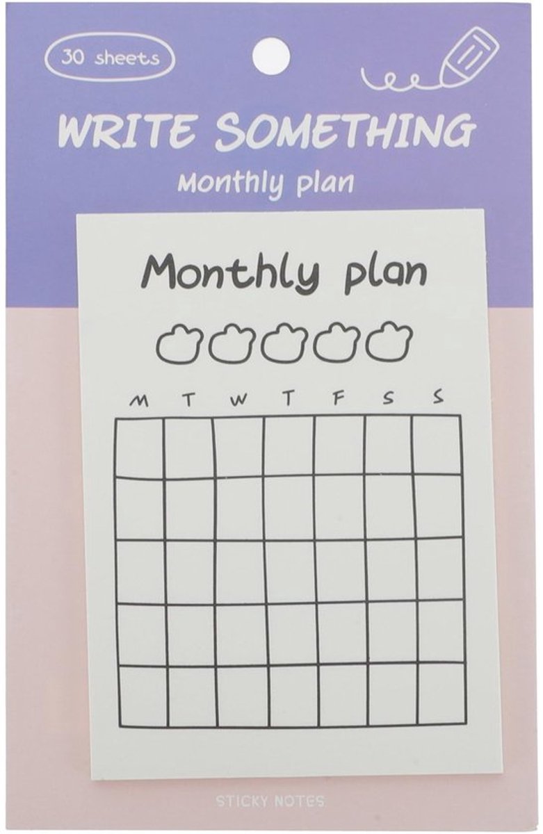 Memo-pads - Zelfklevende Etiketten - Maandplan-Plakbriefjes - Duurzaam Gerecycled Papier - Praktisch Formaat - Voor Kantoor en Thuisgebruik