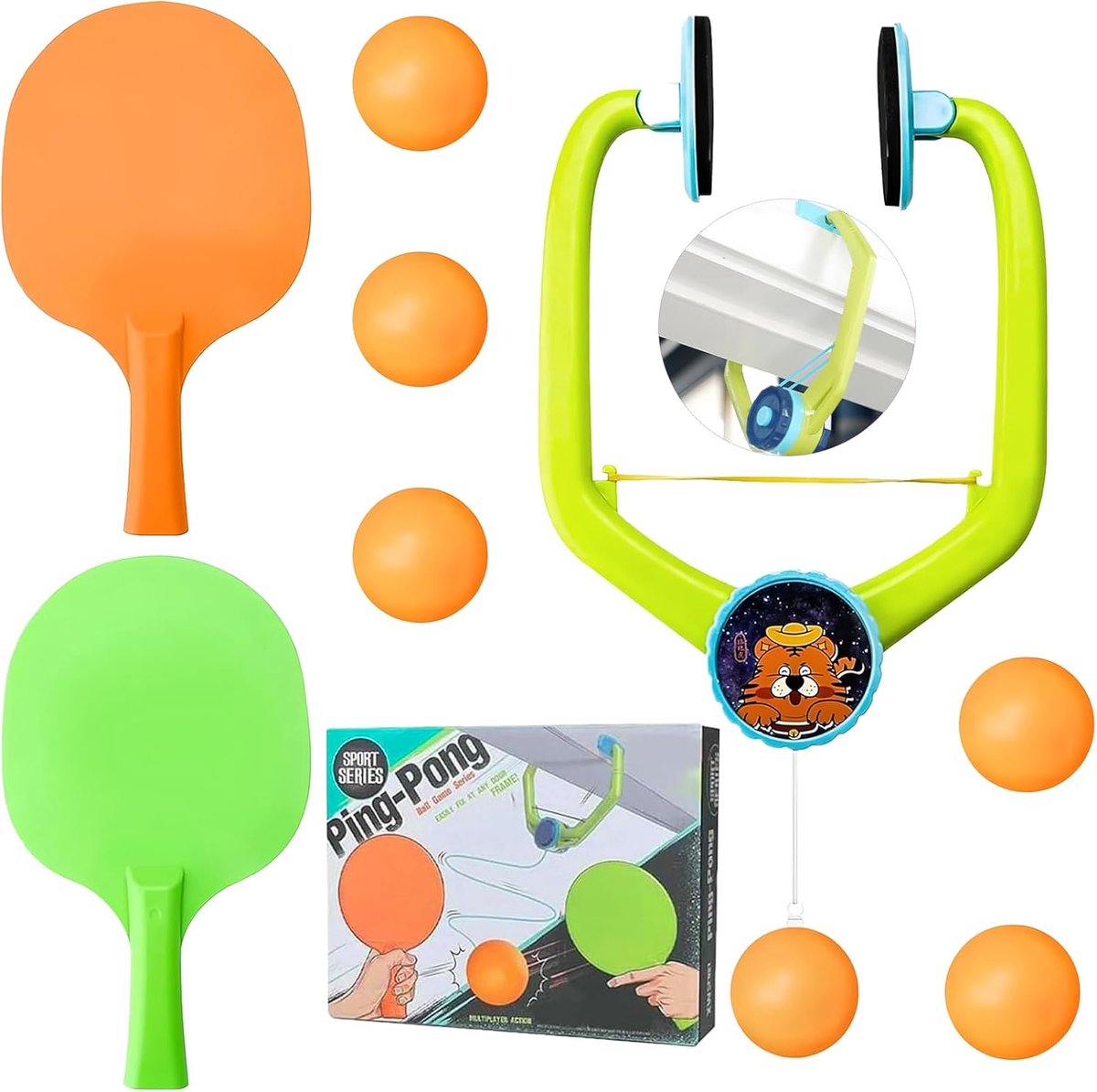 Door Ping Pong Game Over the Door, Hanging Table Tennis Trainer, Children's Set, Door Ping Pong Game with Racket and - ShopVlot