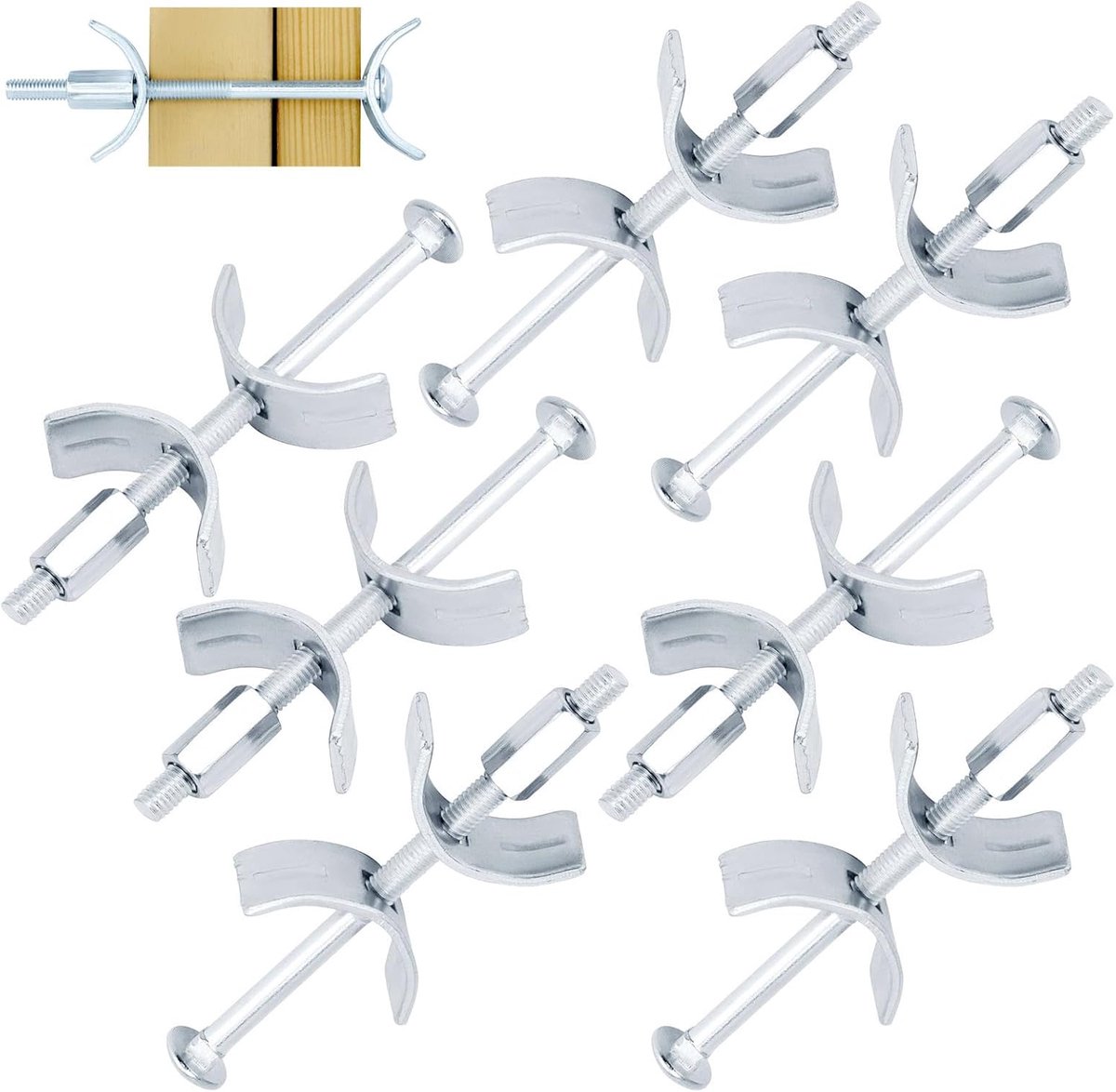 6pcs Worktop Connector, 150mm Furniture Connectors, Flat Connectors, Solid Wood Connectors Worktop, Connection Screw - ShopVlot