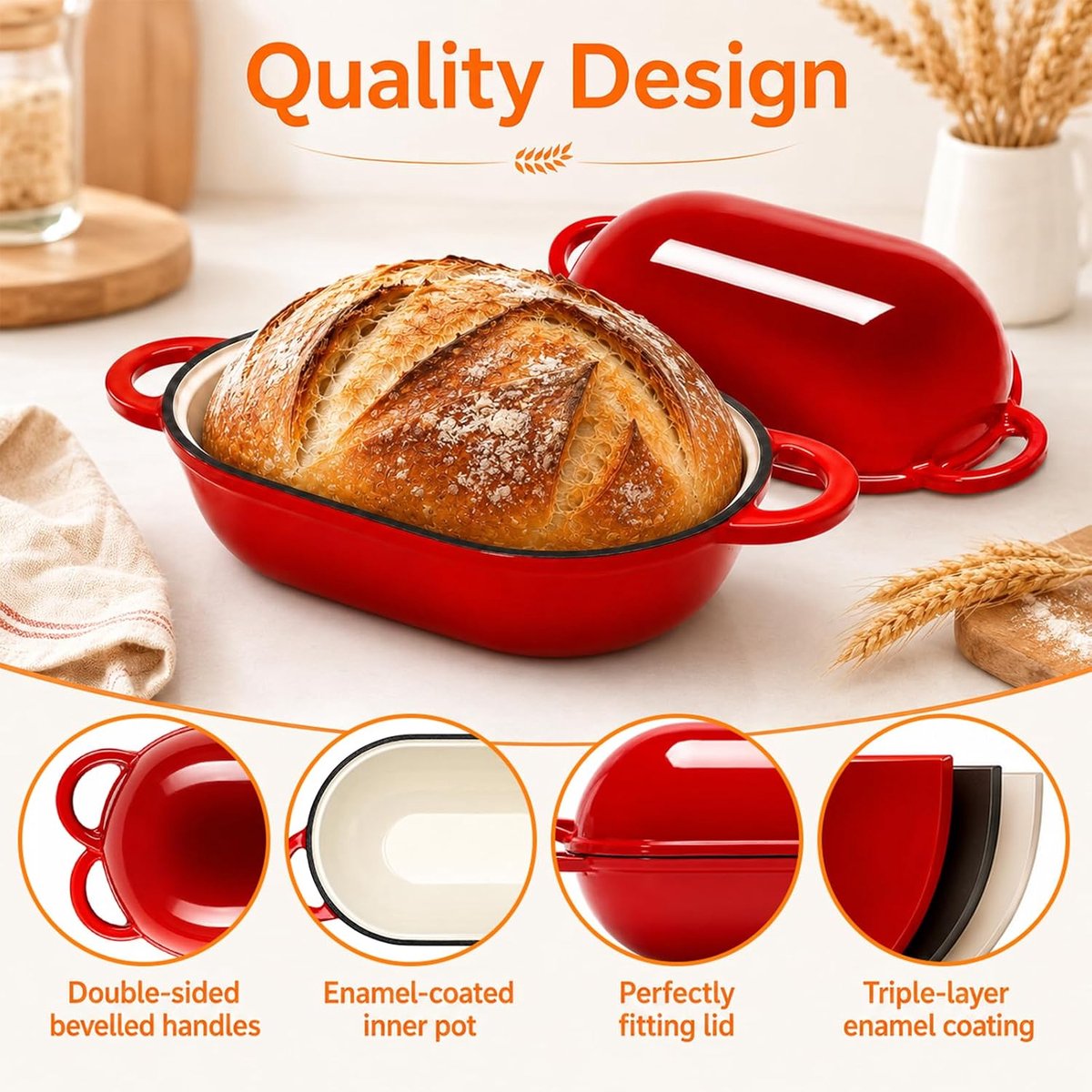 NZQXJXZ Dutch Oven voor het bakken van brood - ShopVlot