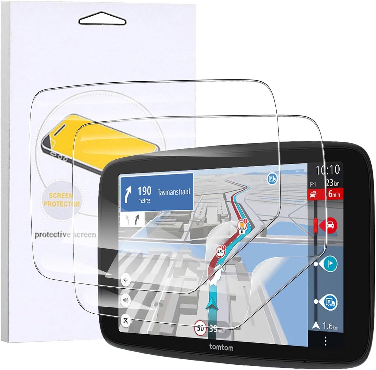 KUSINHOKA Displaybeschermfolie voor Tomtom GO Expert Plus, 17,8 cm (7 inch), 2 stuks, krasbestendig, flexibel - ShopVlot