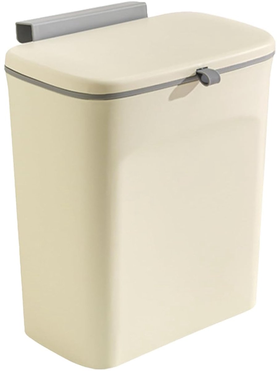 Waste Bin for Hanging, Waste Bin with Lid, Composting Waste Bin, Hanging Waste Bin for Kitchen Cabinet, Kitchen Waste - ShopVlot