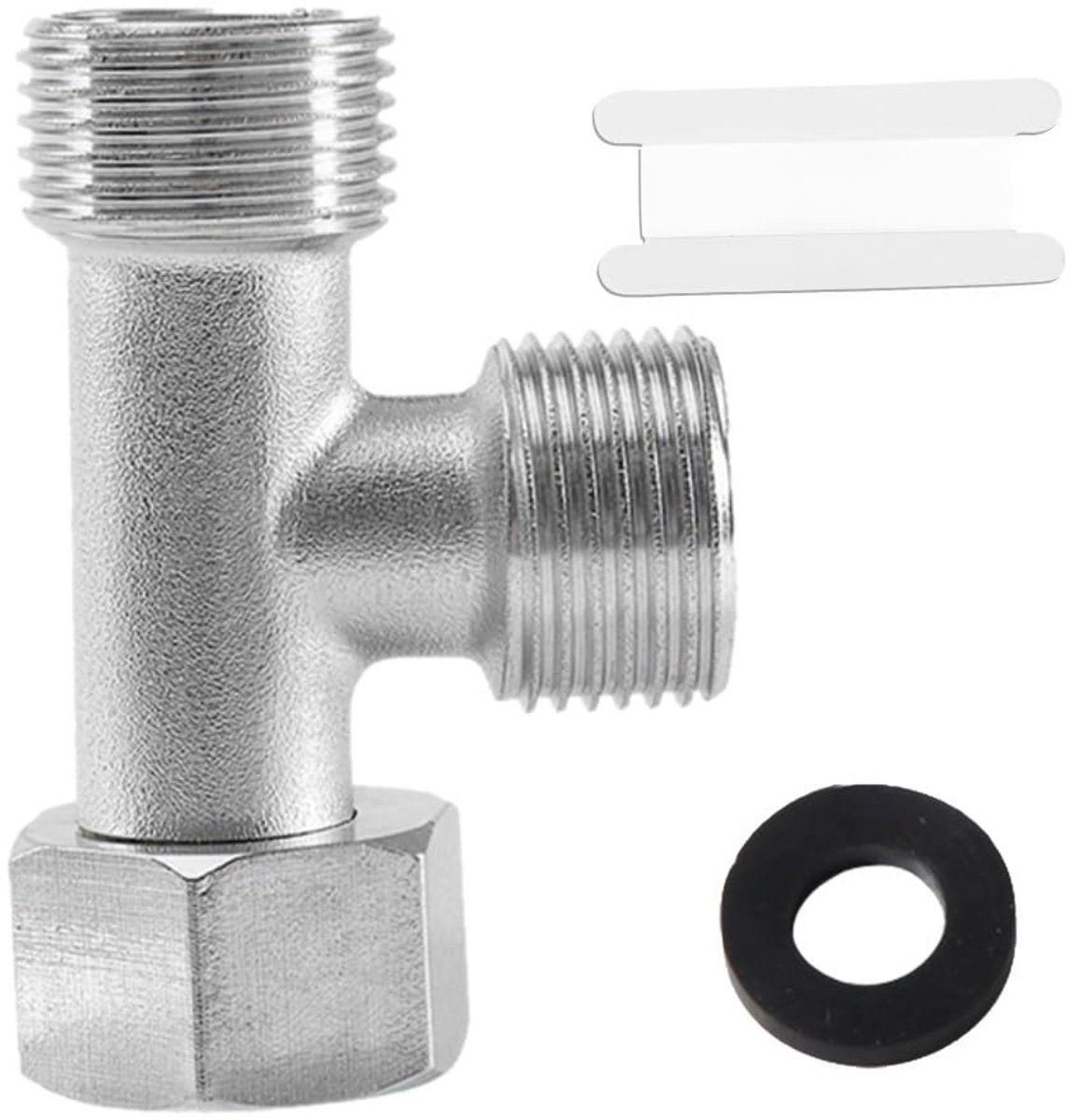 3-weg T-stuk verbindingsventiel, 3/8 inch T-stuk wateraansluiting verdeler met afdichting, messing T-omstelventiel IG - ShopVlot
