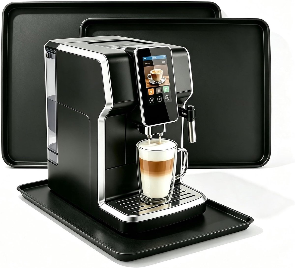 Siliconen mat koffiezetapparaat 47 x 28 cm - antislipmat voor keuken - bescherming tegen vocht - set van 2 stuks - ShopVlot