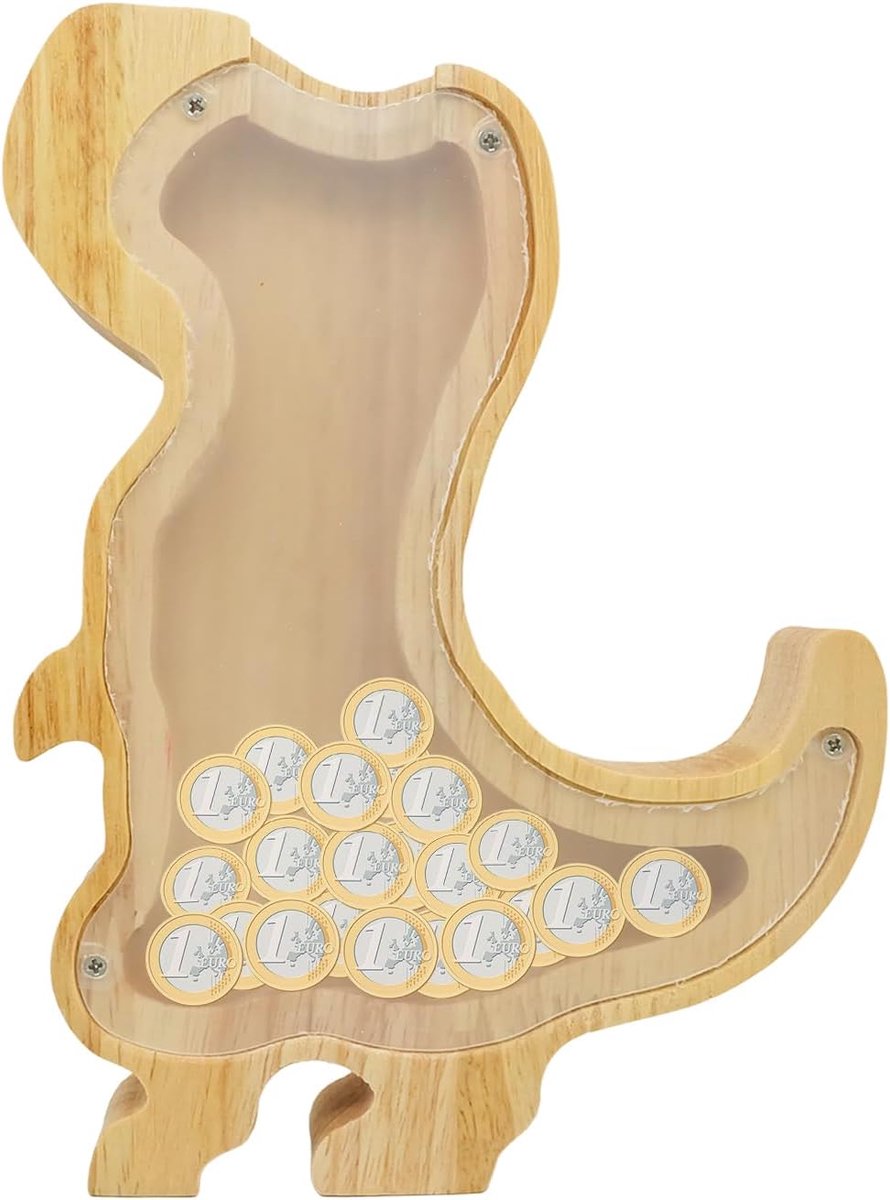Spaarpot Hout - Gepersonaliseerd - Dinosaurussen - Leuk voor de kinderkamer - ShopVlot