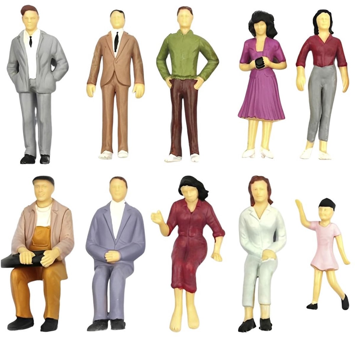 Solidchoice - Set van 10 Miniatuurfiguren voor Diorama's en Modelbouw
