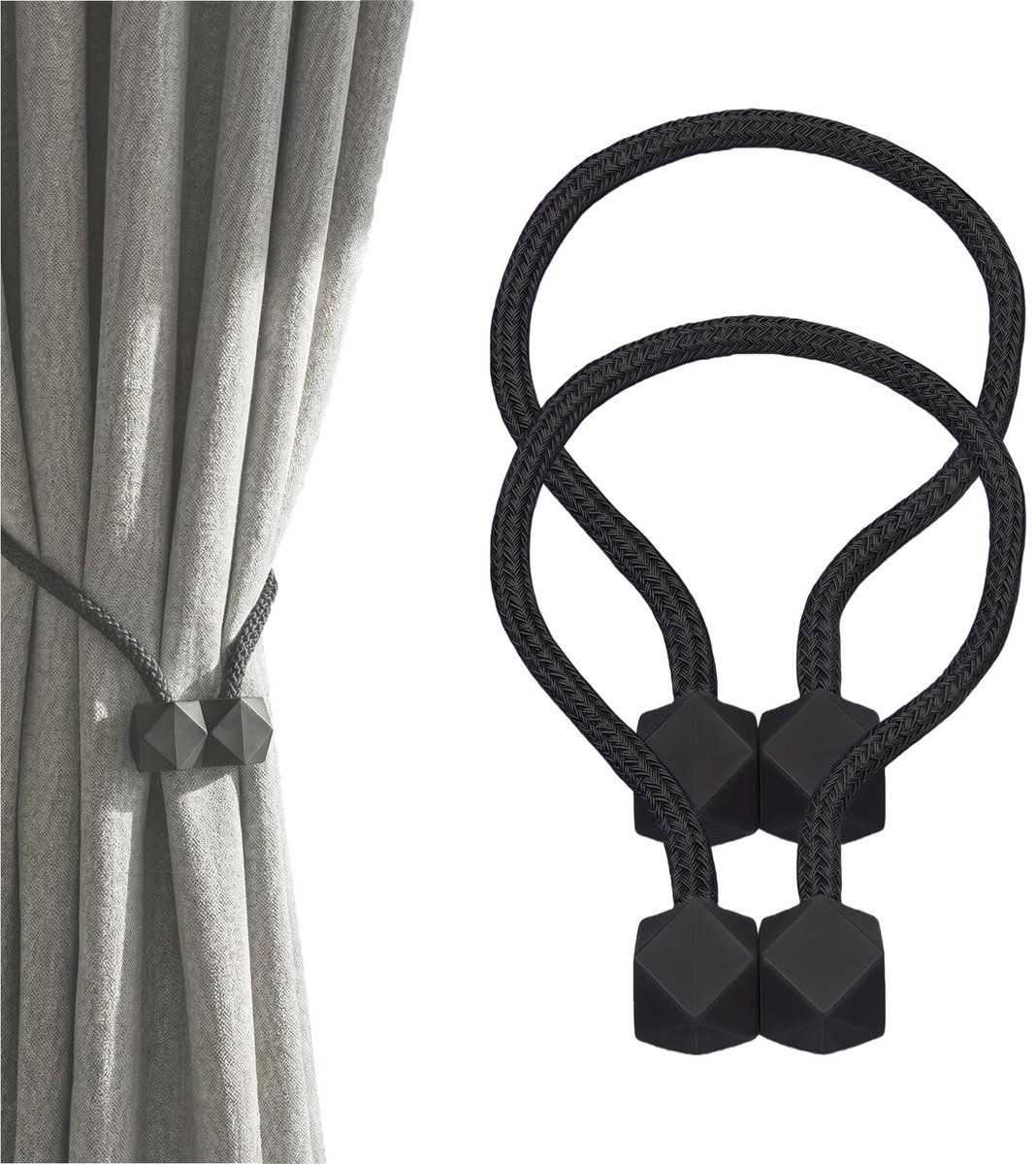 Solidchoice - Magnetische Gordijnhouders, Set van 2