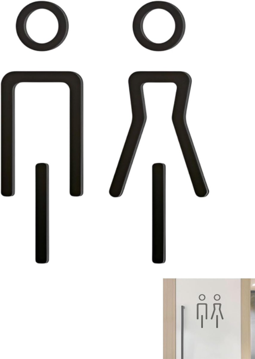 Toilet Stickers Set - Zelfklevend - Modern Acryl - Voor Gastentoilet en Publieke Ruimtes - ShopVlot
