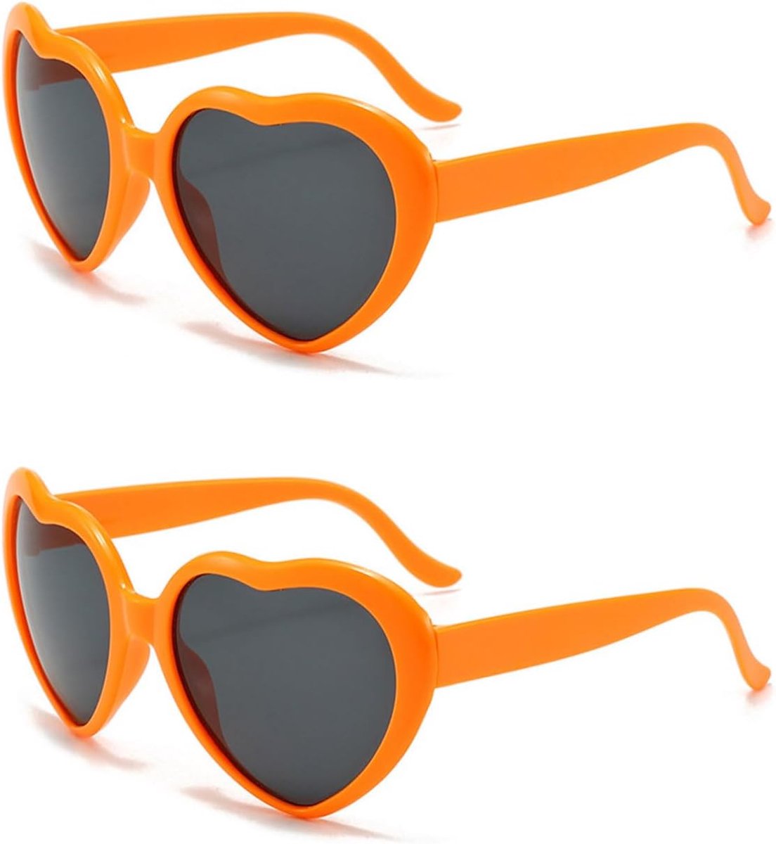 Zonnebril hartvorm - oranje - oversized fashion - trendy accessoire voor vrouwen - ShopVlot