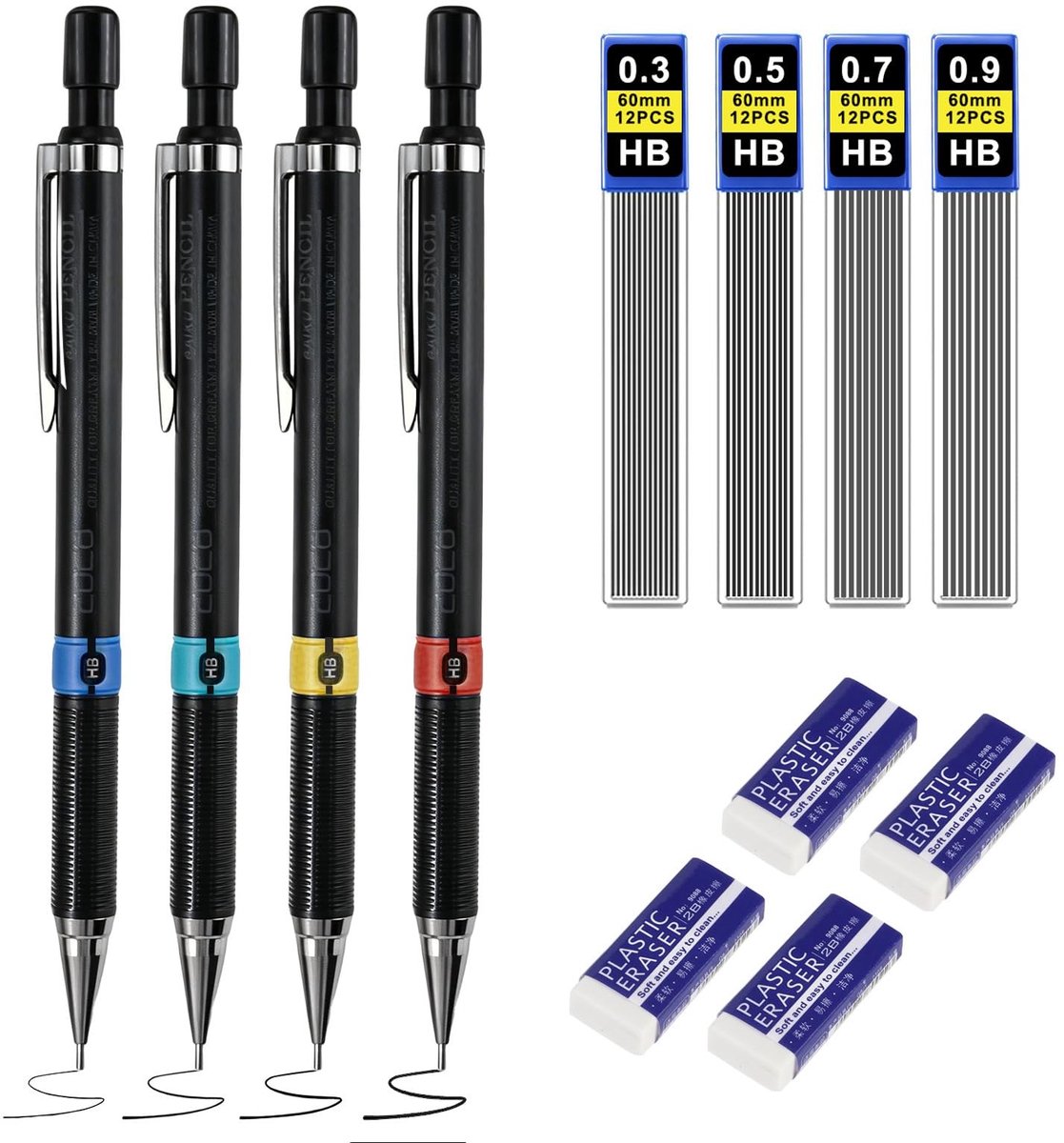 Solidchoice - 4 Stuks Vulpotloodset met HB Vullingen