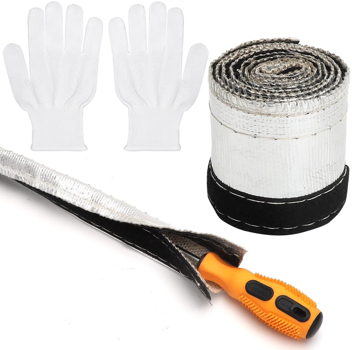 Solidchoice - 1 m Aluminium Titanium Hittebestendige Slang met Bevestiging