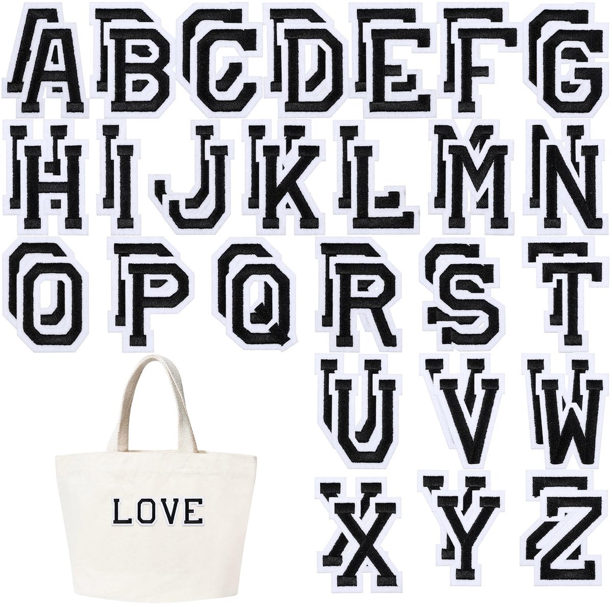 Solidchoice - Set van 52 Strijkletters voor Textiel, A-Z