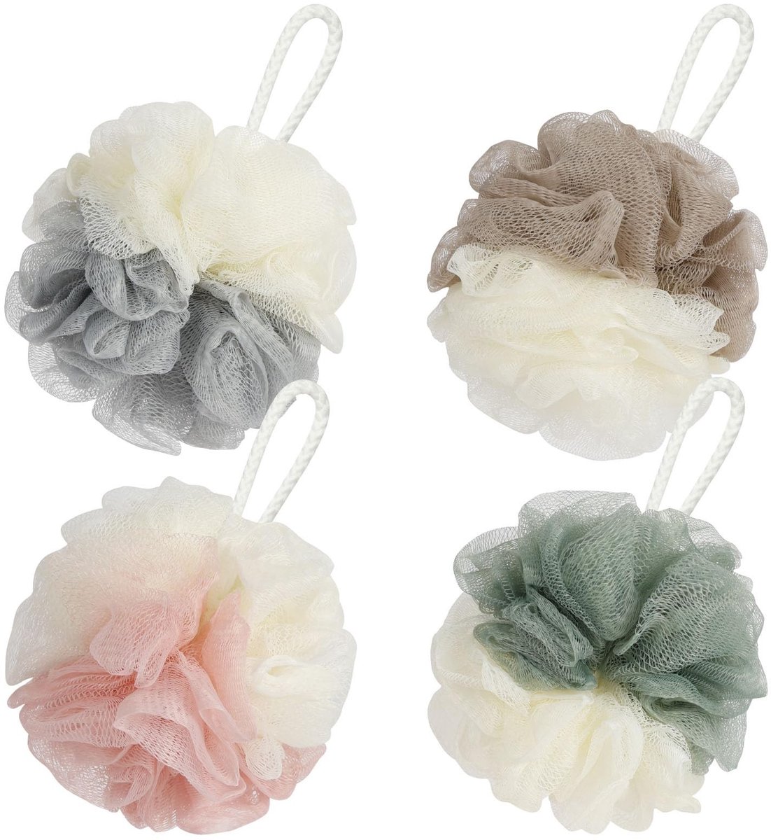 Solidchoice - Set van 4 Douche Sponzen voor een Verfrissende Badervaring