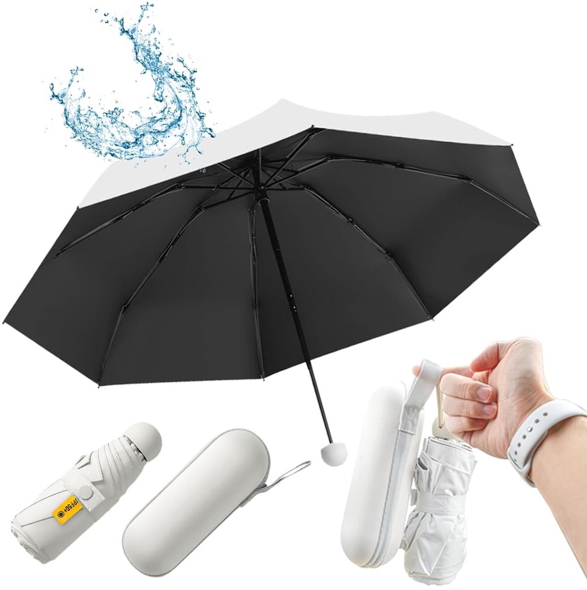 Solidchoice - Stormbestendige Mini Paraplu met 8 Ribben voor Dames