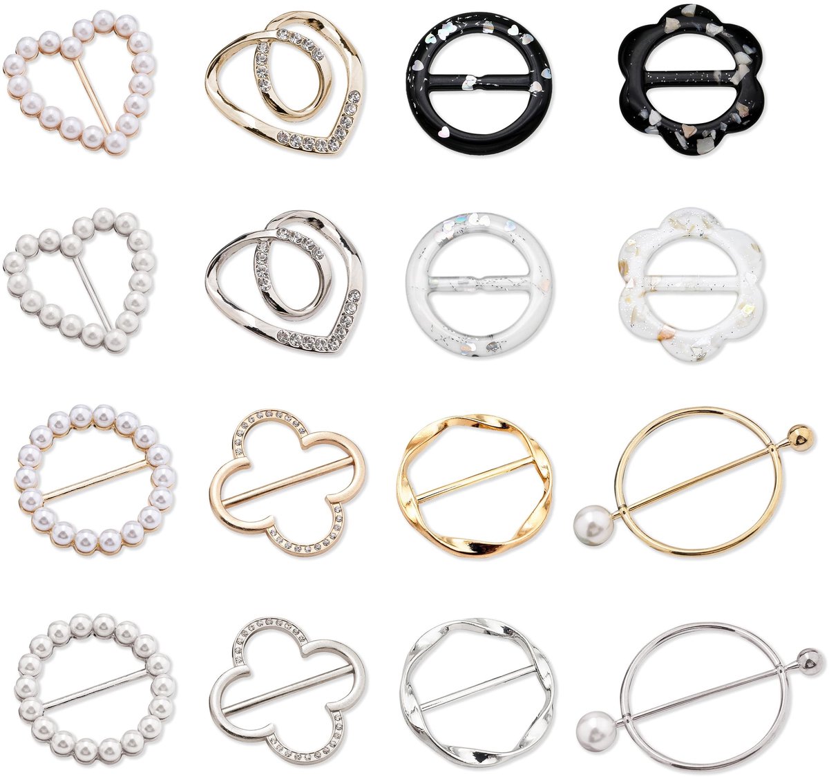 Solidchoice - 16 Stuks Metalen T-Shirt Clips voor Sjaals en Kleding