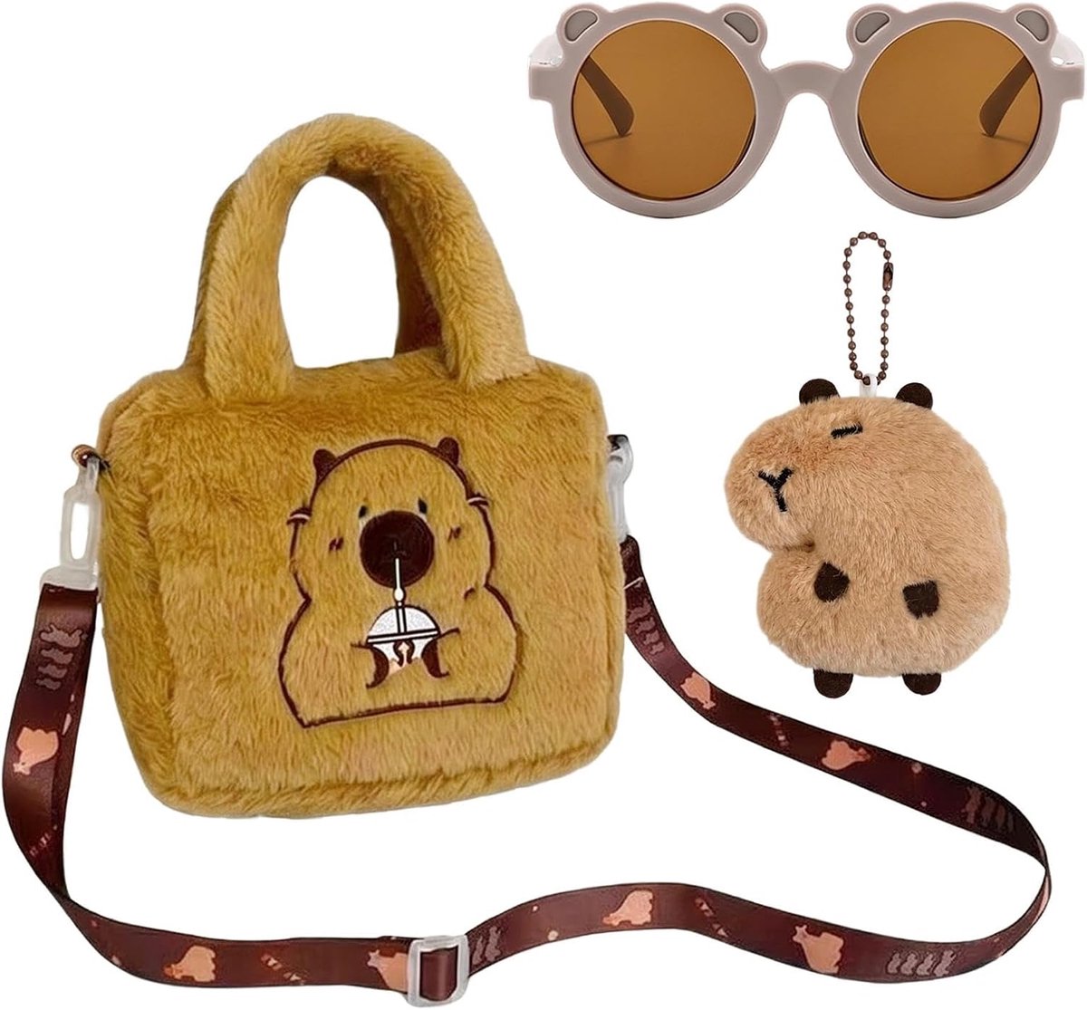 Pluche Kinderen Schoudertas - Capybara Ontwerp - Schattige Handtas - Ideaal voor Jongens en Meisjes - ShopVlot