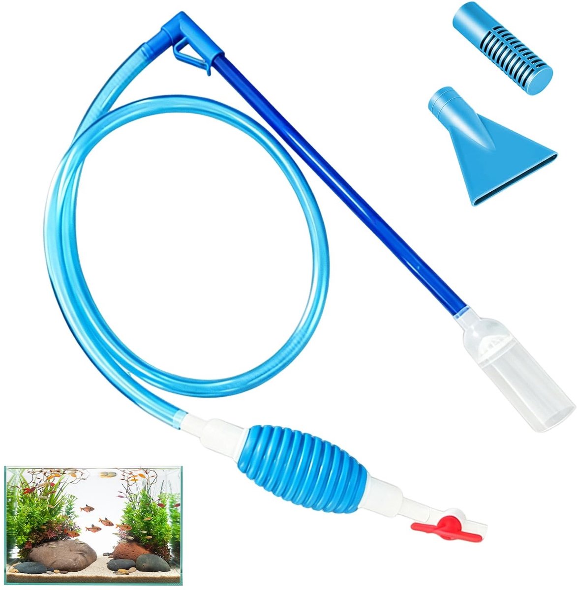 Solidchoice - Aquariumsifon met Handpomp voor Waterverversing