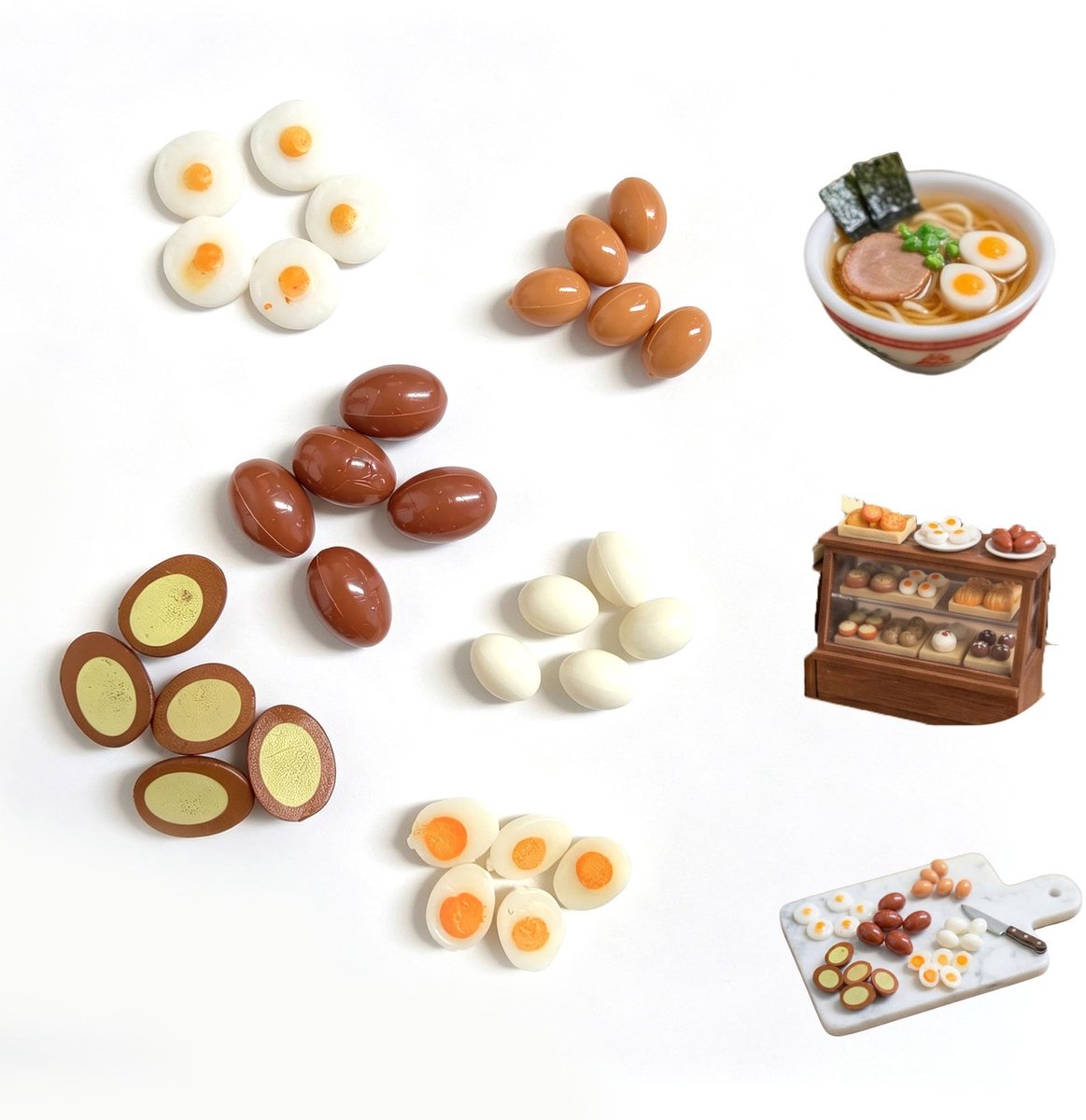 Solidchoice - Set van 30 Kunstmatige Miniatuur Eieren voor Diorama Decoratie