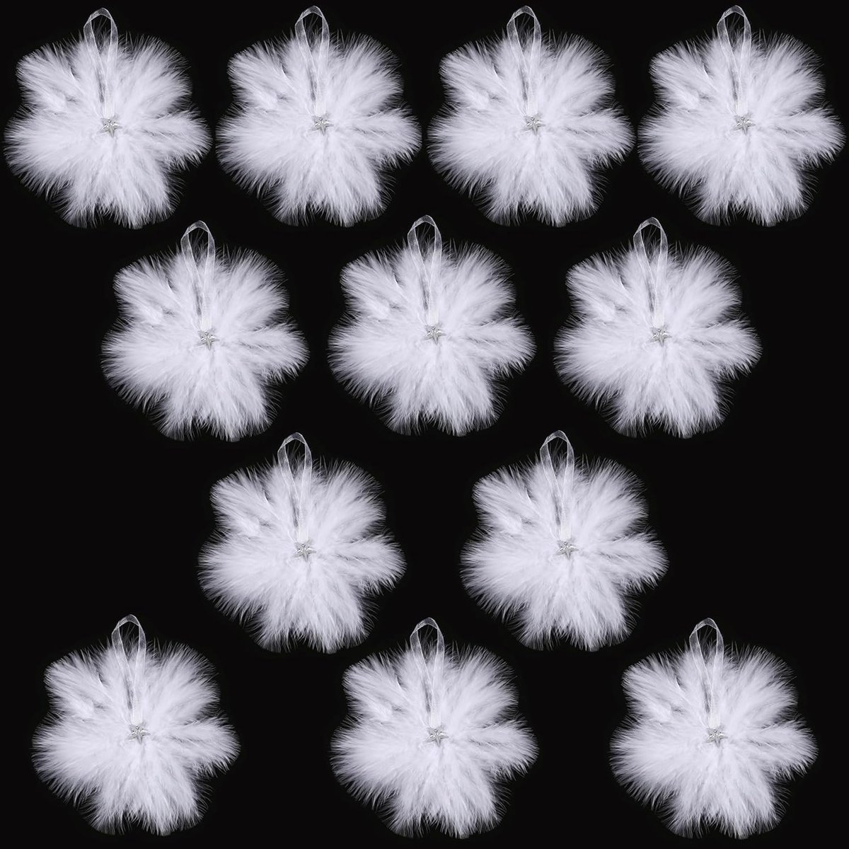 Kerstdecoraties met veren - 12 witte veren ornamenten - Mooie versiering voor kerstboom - ShopVlot