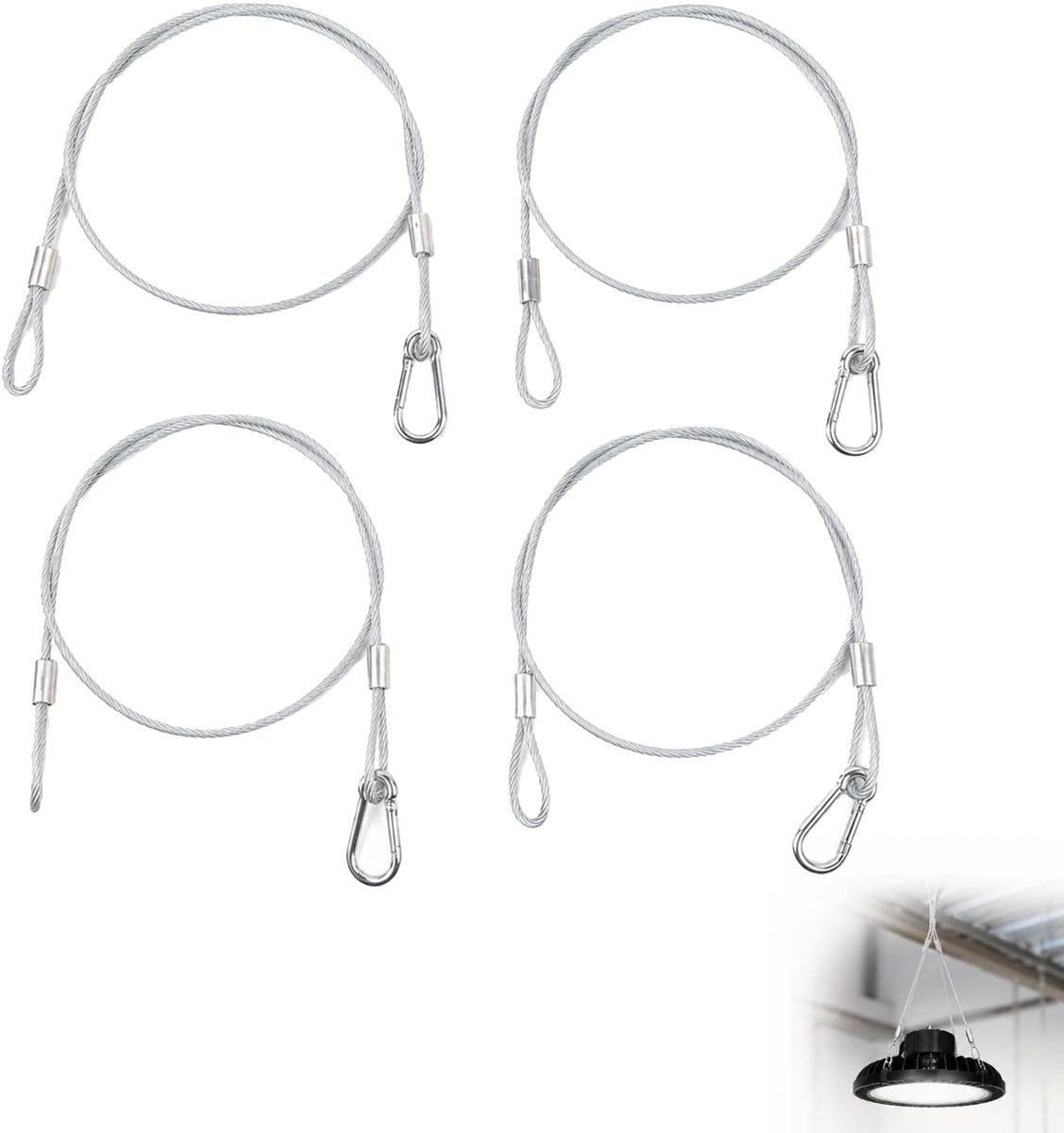 Solidchoice - 4 Stuks Veiligheidsslingers van Staal 85 cm