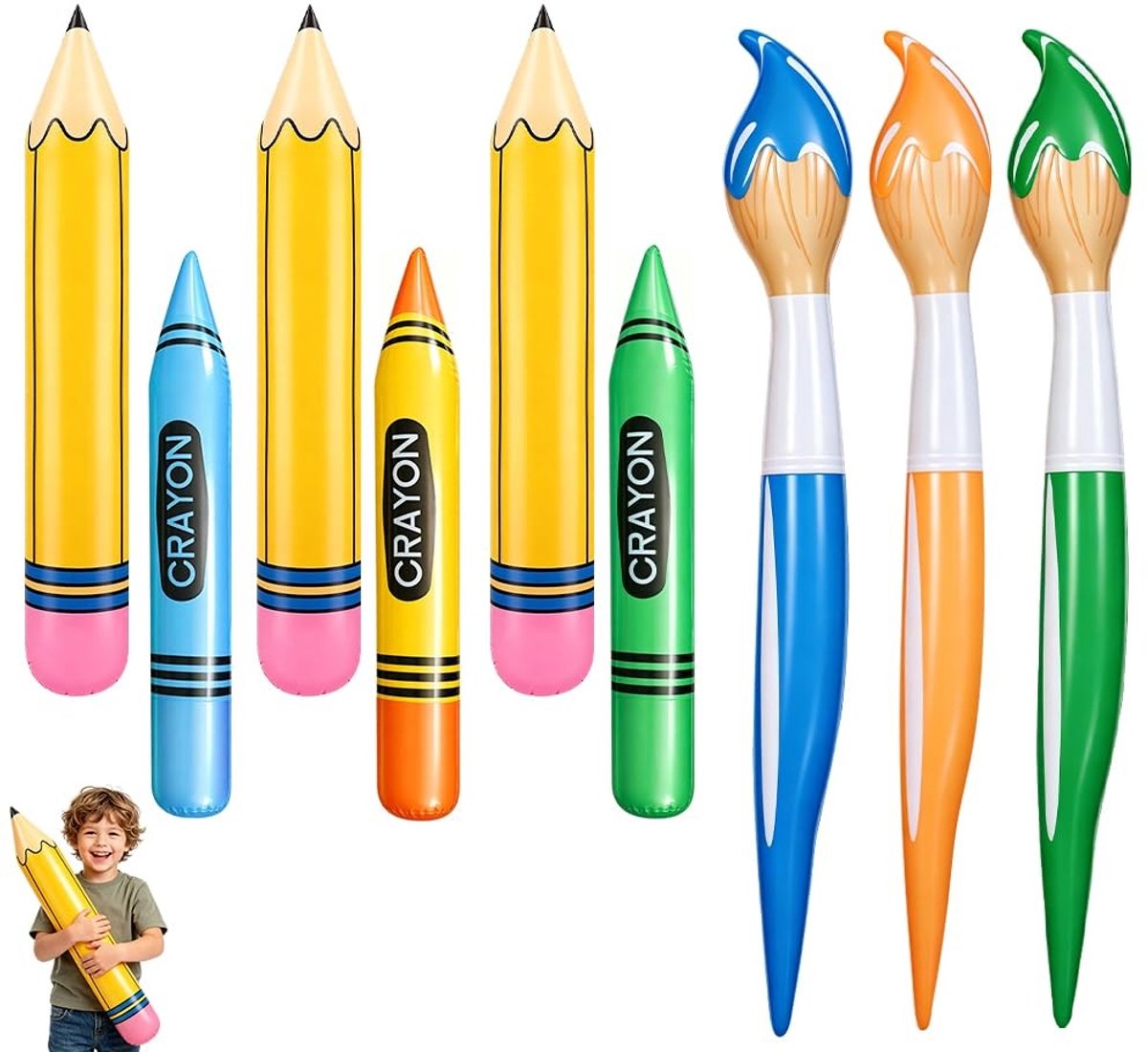 Solidchoice - Set van 9 Opblaasbare Potlooddecoraties voor Feestdagen