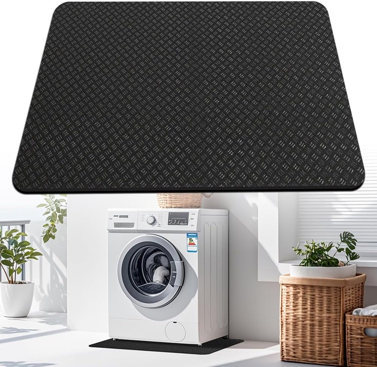 Wasmachine anti-vibratie mat 60 x 60 cm - dubbelzijdig silicone - slipvast - schokabsorptie en geluidsreductie - ShopVlot