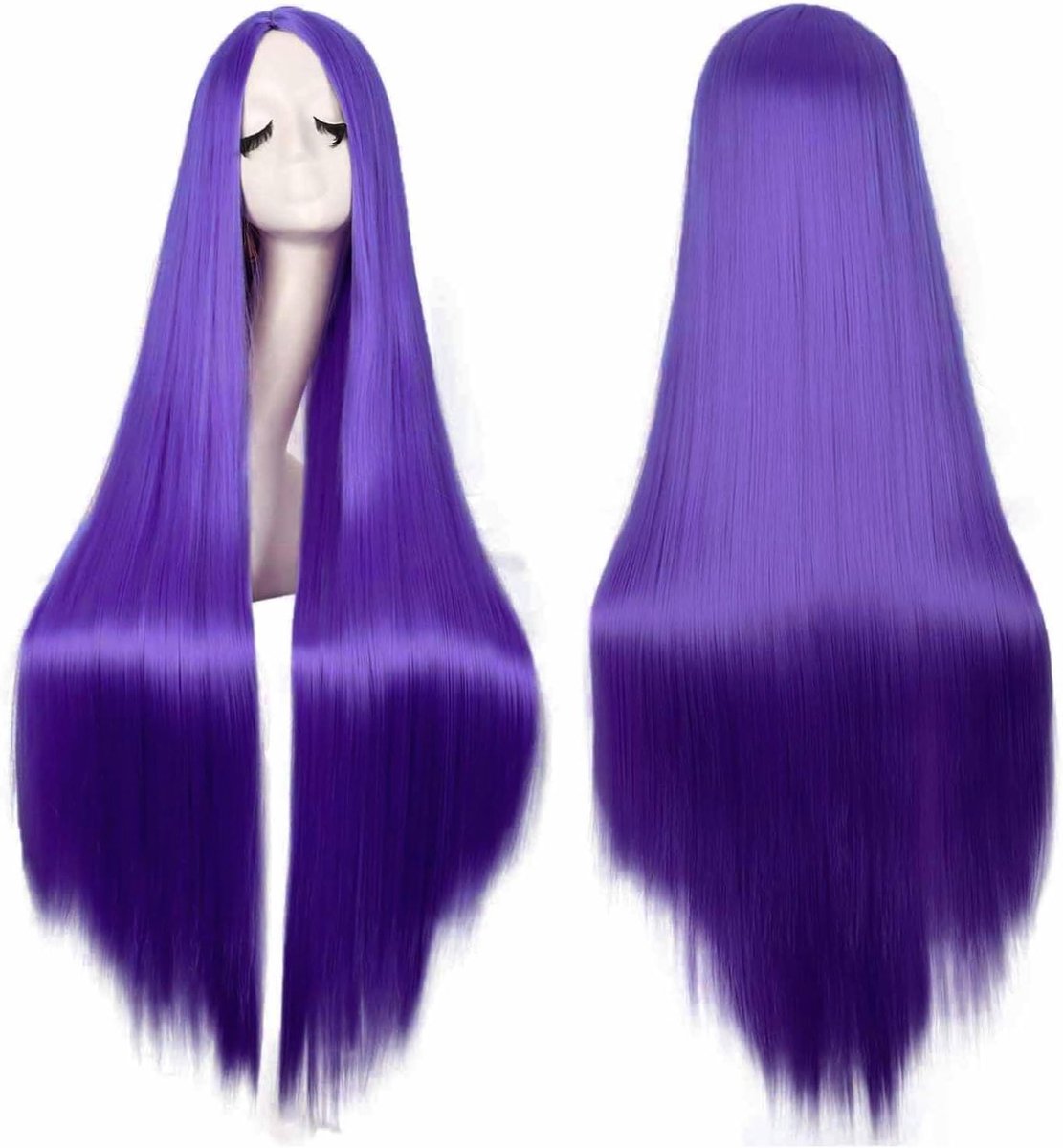 Korte Bob Peruc Kleurvol - Kunststof Paars - Natuurlijke Franje - Perfect voor Cosplay - ShopVlot