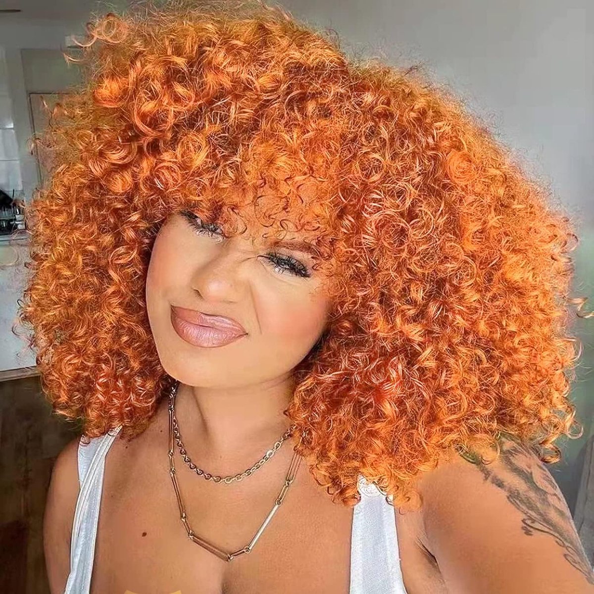 Afropermanente Haarstuk 30 cm - Kinky Kleur Rood - Volle Krullen - Natuurlijk Uiterlijk - ShopVlot