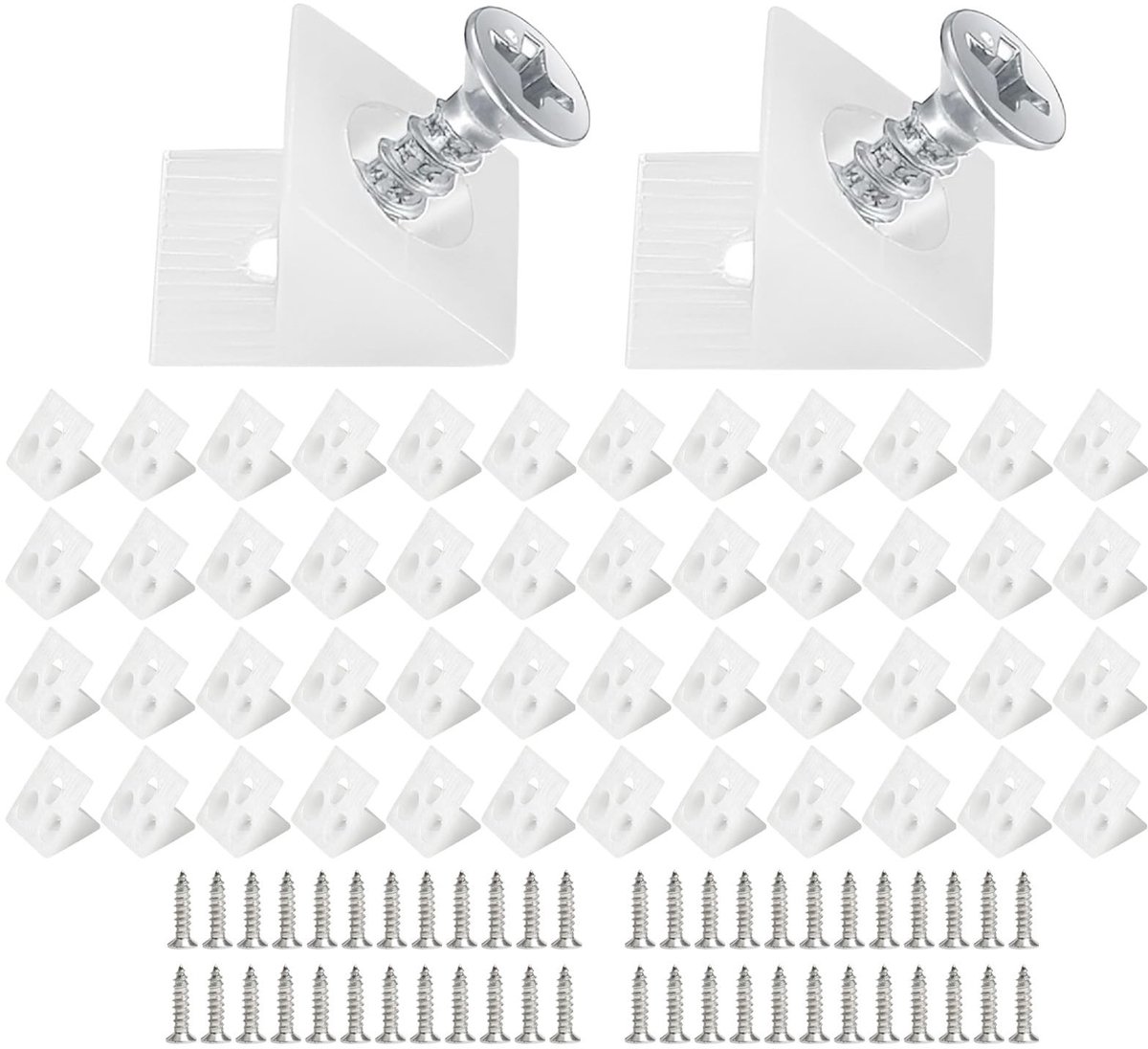 Solidchoice - Set van 50 Plastic Wandbeugels voor Stabiliteit van Meubels