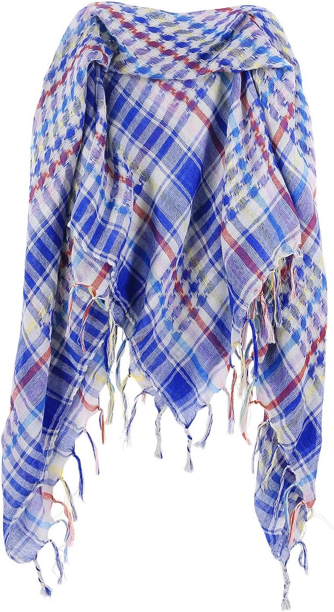 Plaid doek 100x100 cm - multicolored - lichtblauw - trendy accessoire voor elke outfit - ShopVlot