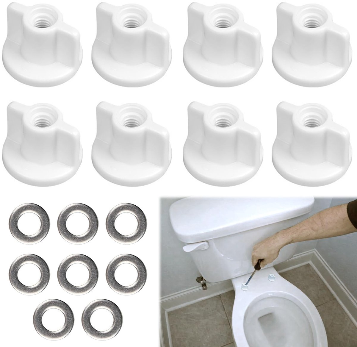 Solidchoice - Toiletzitting Bevestigingsset met 8 M6 Draadmoeren