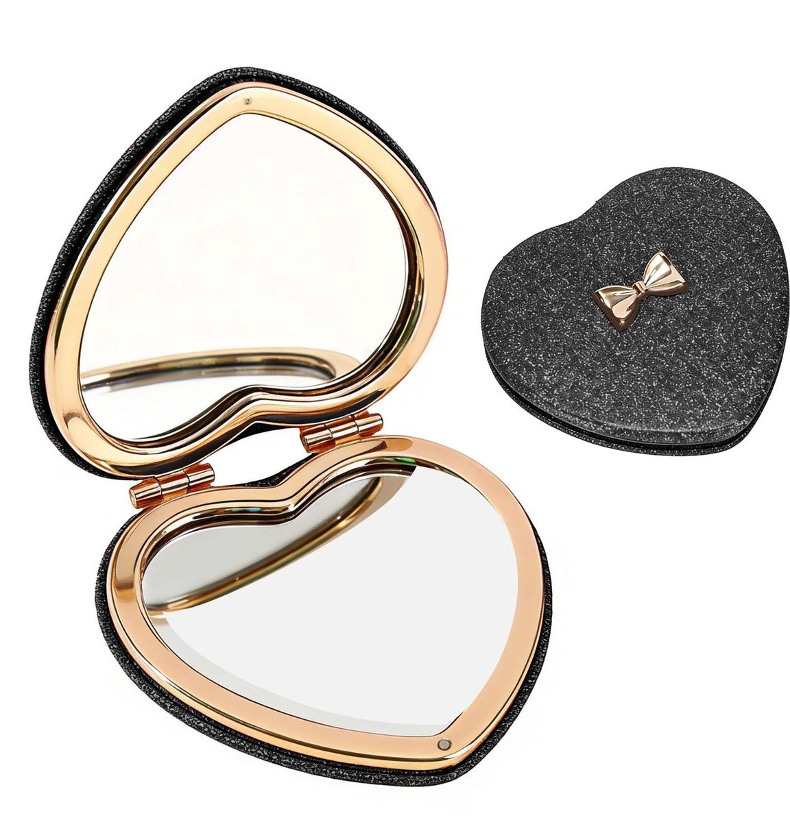 Solidchoice - Mini Hart Handspiegel met Dubbelzijdige Vergroting