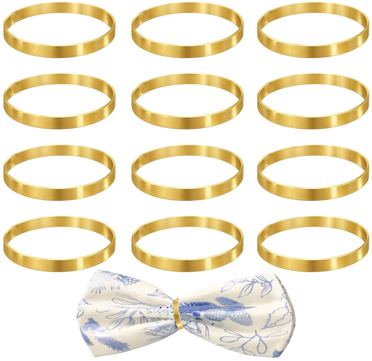 Solidchoice - Set van 12 Gouden Servetringen voor Tafeldecoratie