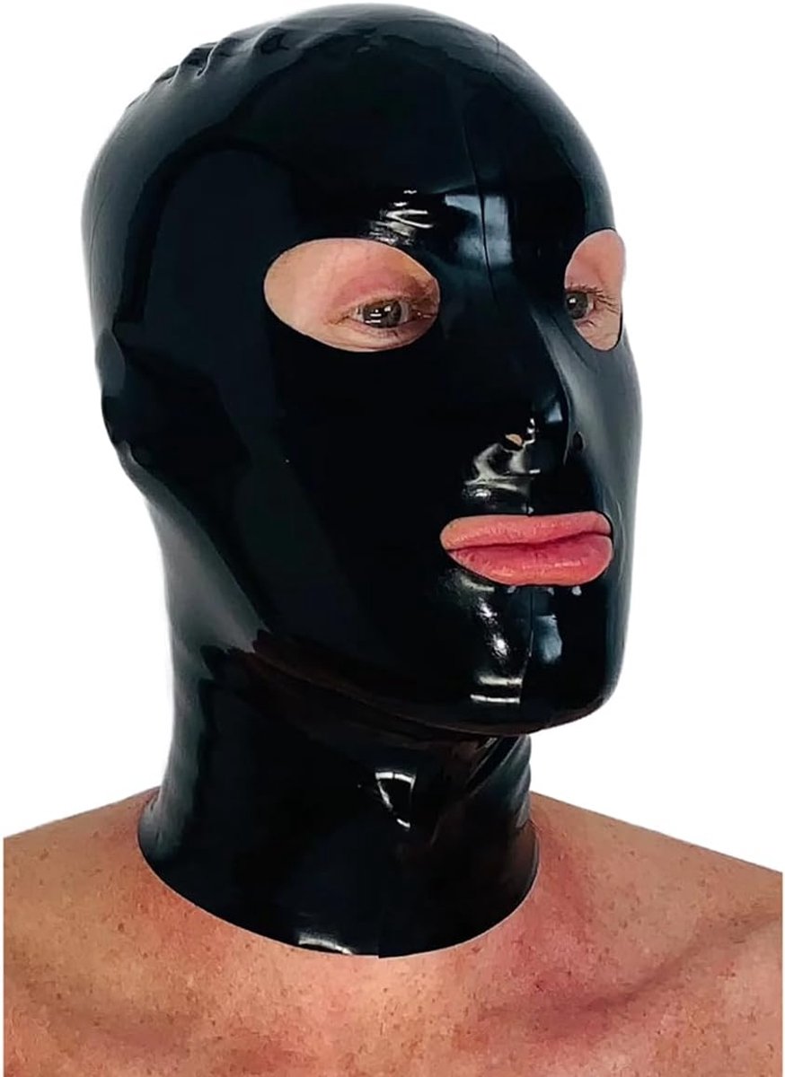 Latex masker voor volwassenen - zwart - full face - perfect voor cosplay - ShopVlot