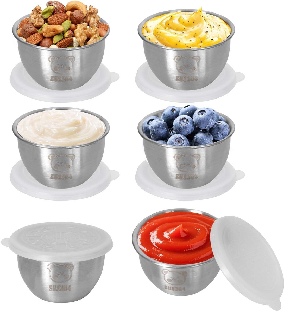 Solidchoice - Set van 6 RVS Saladedressing Containers