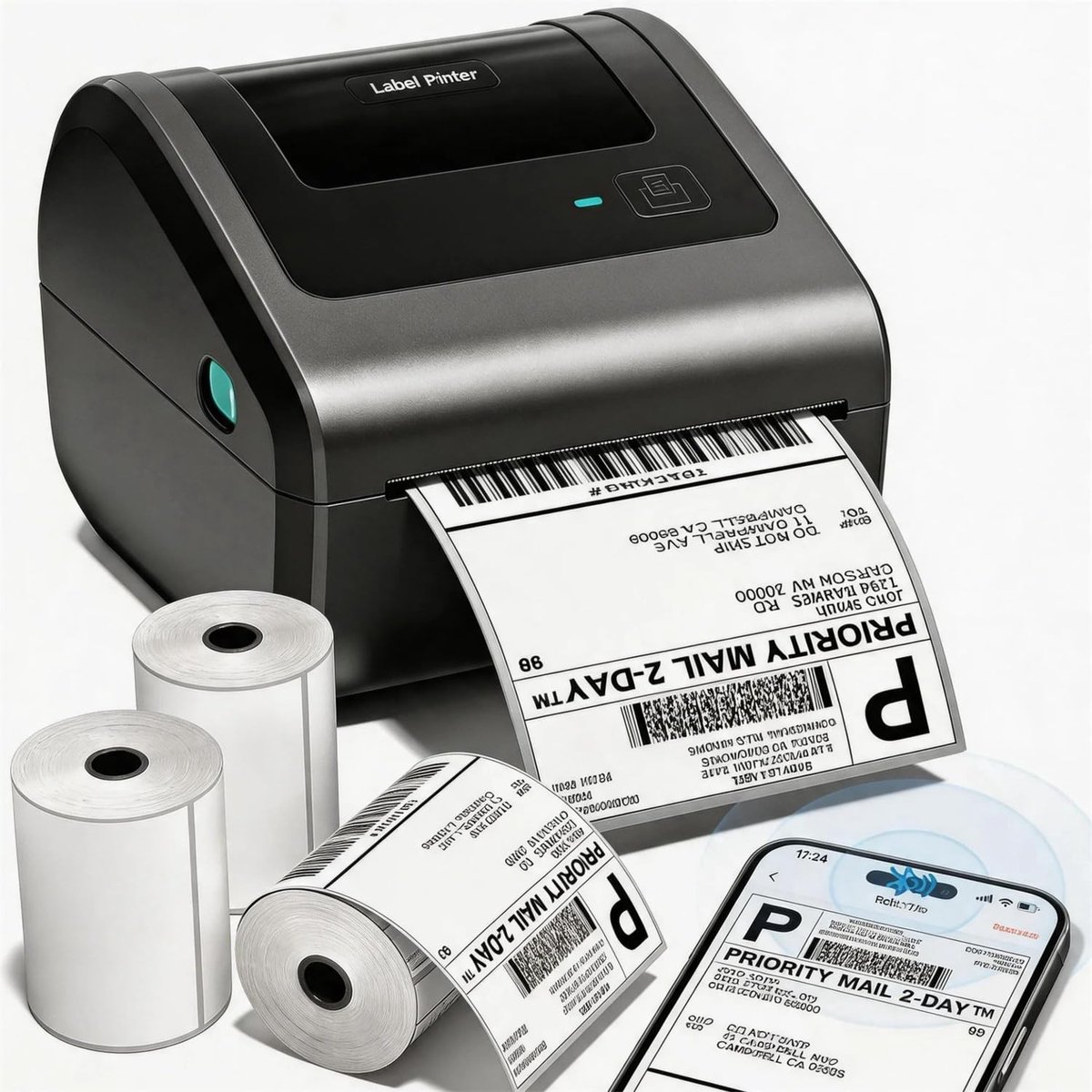 Solidchoice - Bluetooth Labelprinter D450BT met 3 Rollen Labels