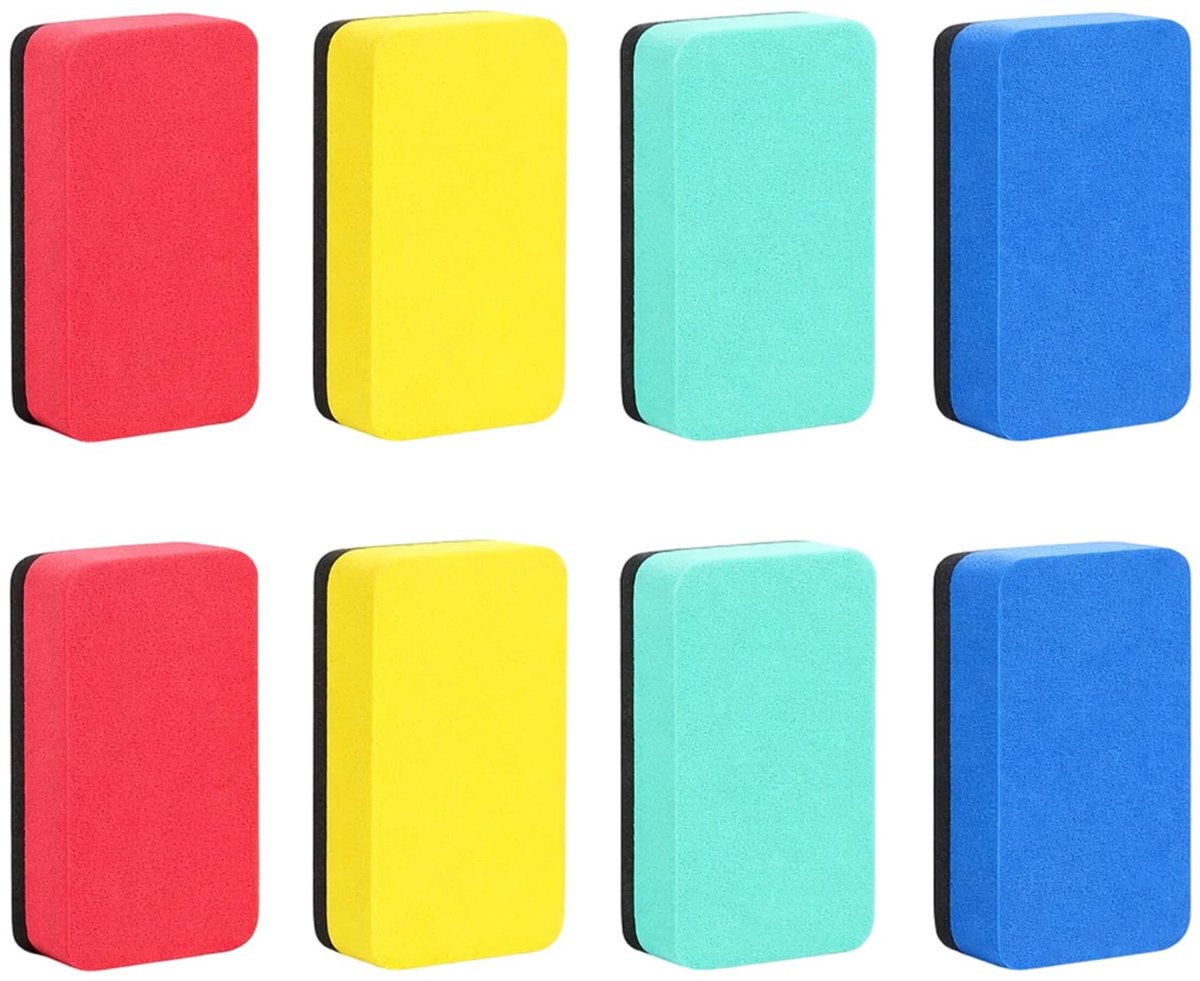 Solidchoice - Set van 8 Magnetische Whiteboardsponsen in 4 Kleuren