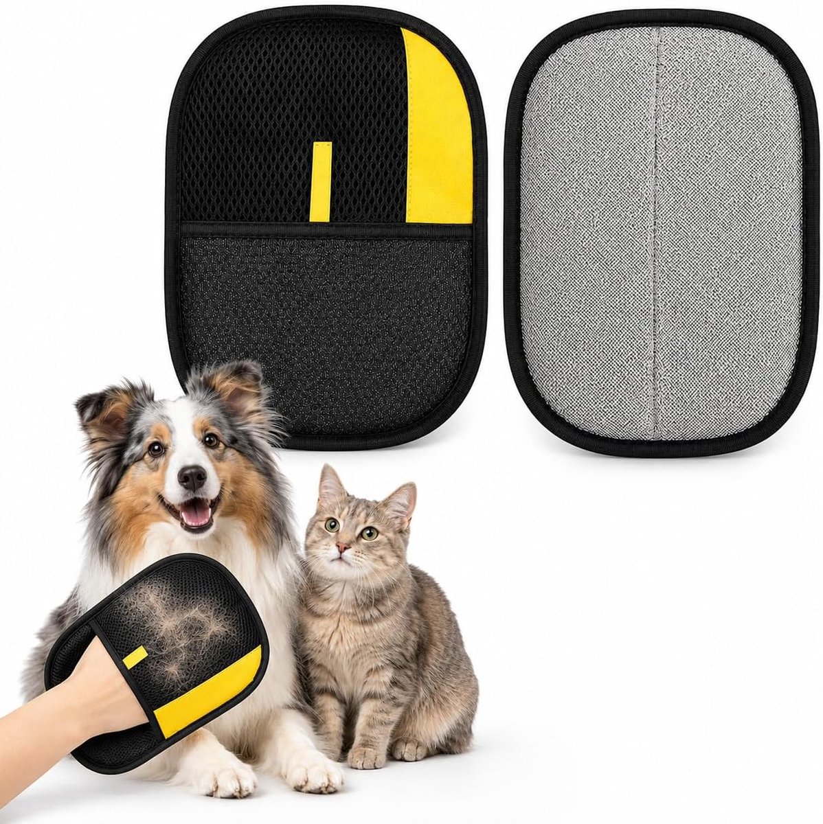 Honden- en kattenhaarverwijderaar handschoenen 2 stuks - wasbaar - extra dik materiaal - ideaal voor meubels en kleding - ShopVlot