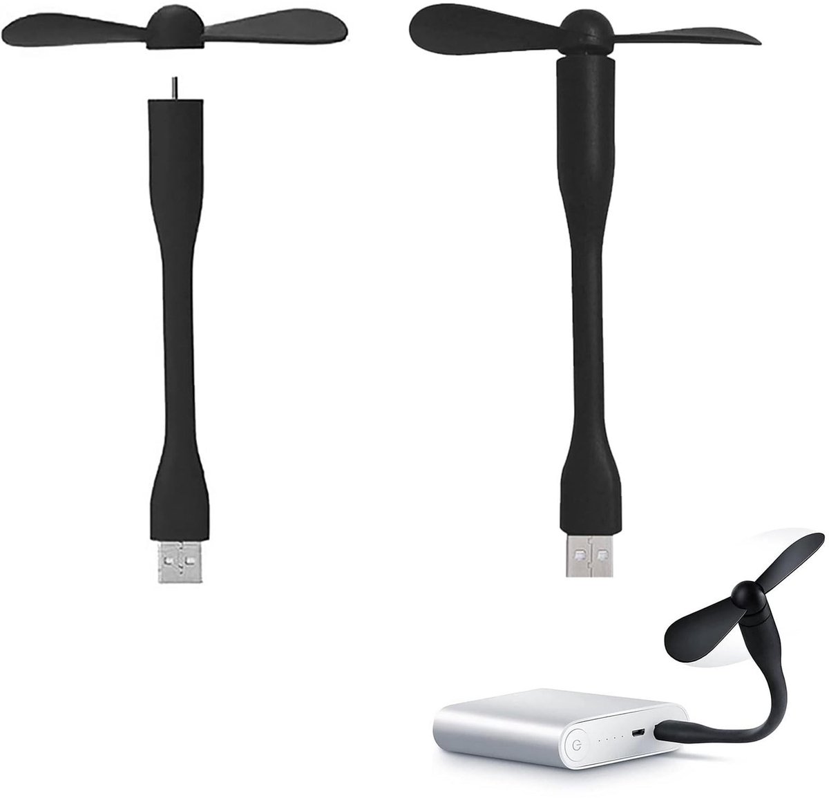 Solidchoice - Mini USB Ventilator met Flexibele Nek en Laag Geluid
