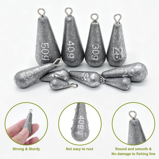 Solidchoice - Set van 40 Vislood Gewichten voor Diepzeevissen van Solidchoice — afbeelding 2