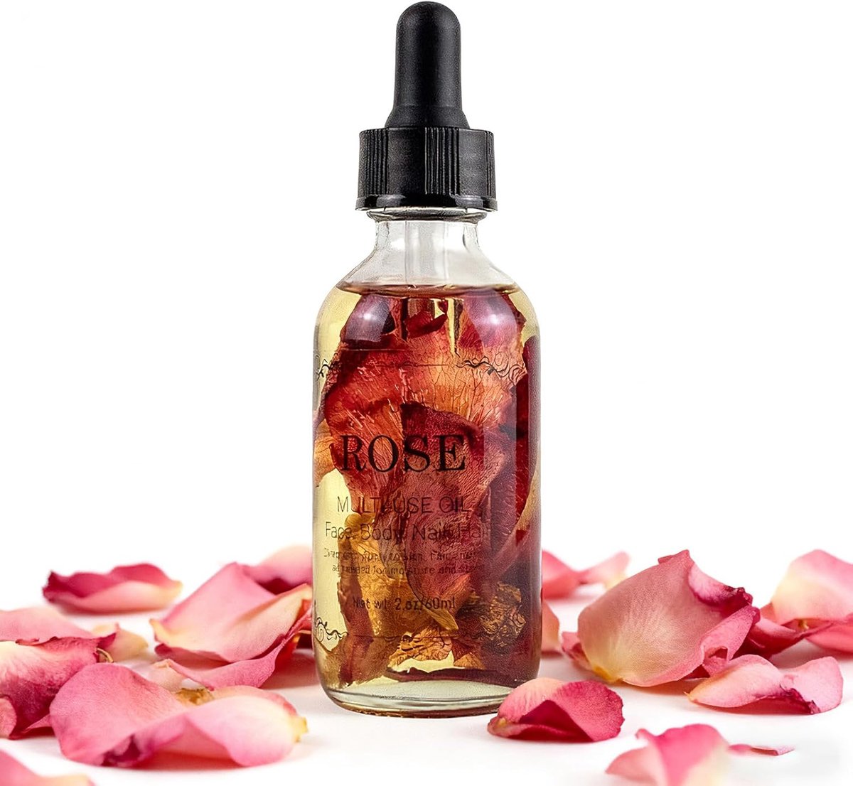 Etherische rozenolie, 60 ml, etherische rozenolie van gedroogde bloemen voor gezichts- en huidverzorging, anti-aging - ShopVlot