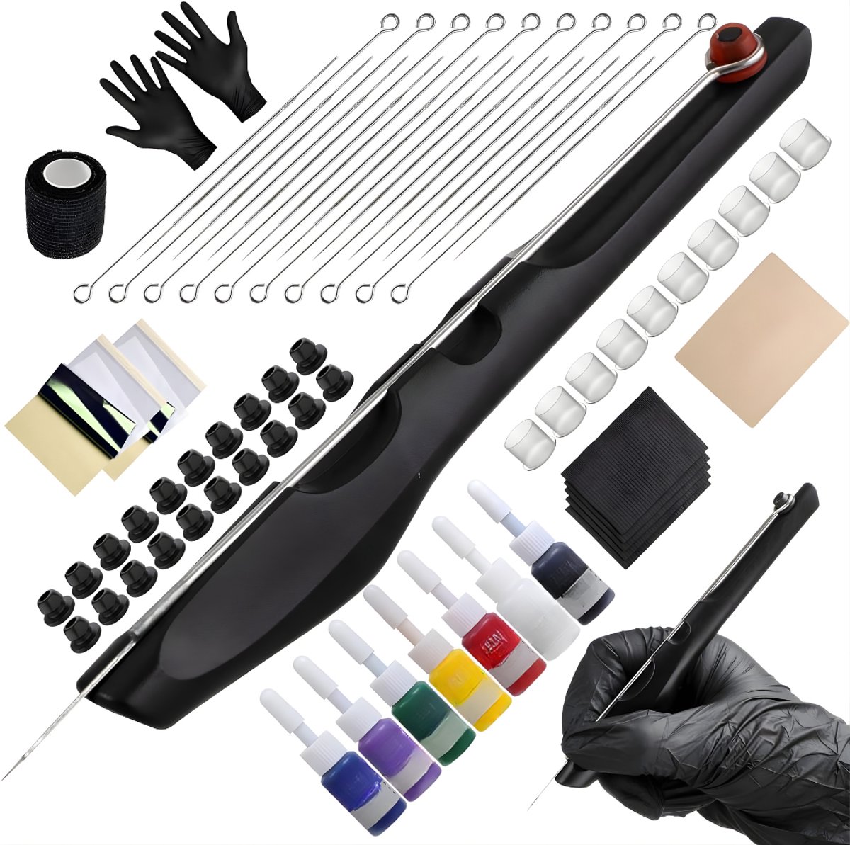 Ploutos® Tattoo Inkt - Tattoo Inkt - Inclusief Tattoo Machine - Zwart - 18cm x 9cm x 4cm