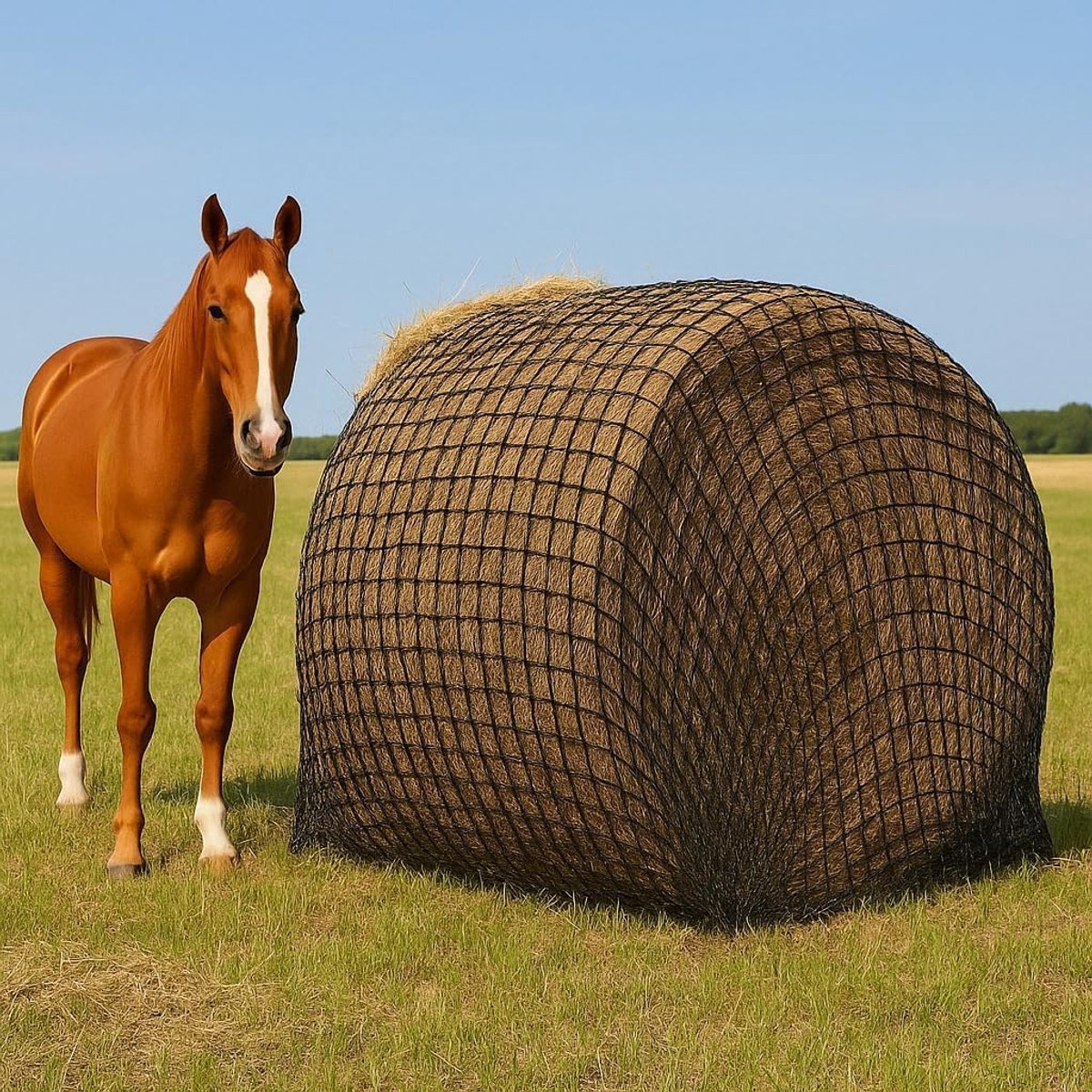 Large Round Hay Bag for Cattle, 12.7 x 12.7 cm, Made of Durable Polyethylene for Horses, Cattle, Sheep, Camels - ShopVlot
