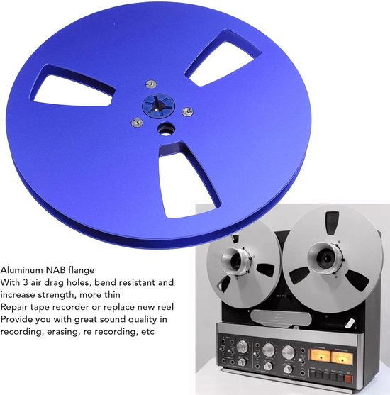 Aluminium NAB-flenzen met 3 gaten voor 7 inch geluidstape, lichtgewicht buighaspel voor opname, duurzame constructie en ideale tapeoplossing — afbeelding 3