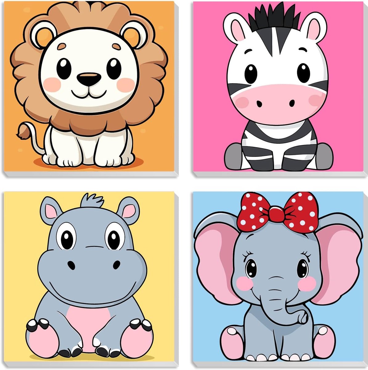 MXJSUA Set van 4 schildersets op nummer, voor kinderen, met lijst, voor kinderen van 6 tot 12 jaar, schattig - ShopVlot