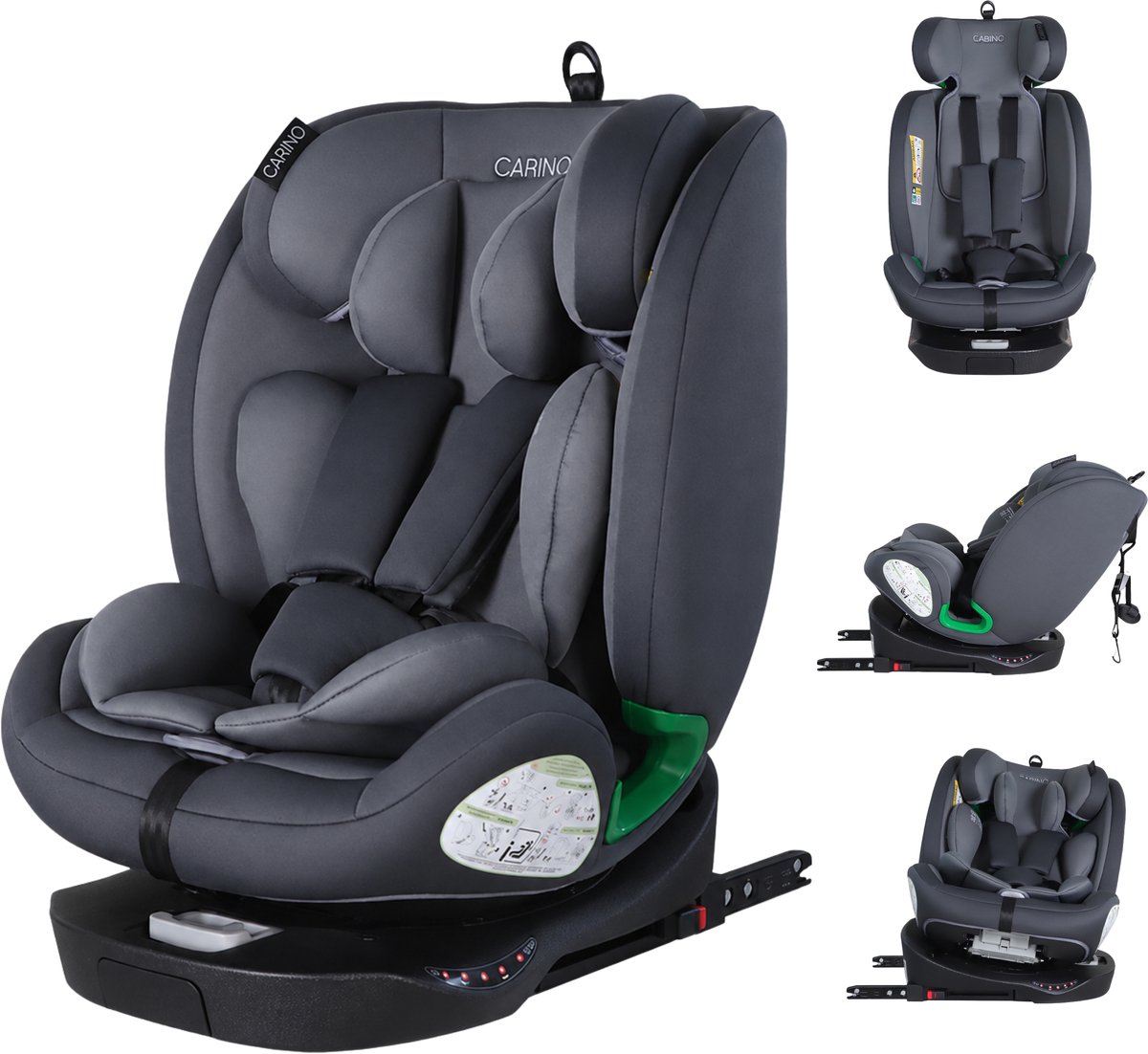 Cabino Apex Autostoel 360° Draaibaar – i-Size Isofix – 40 tot 150 cm – Vanaf Geboorte tot 12 Jaar